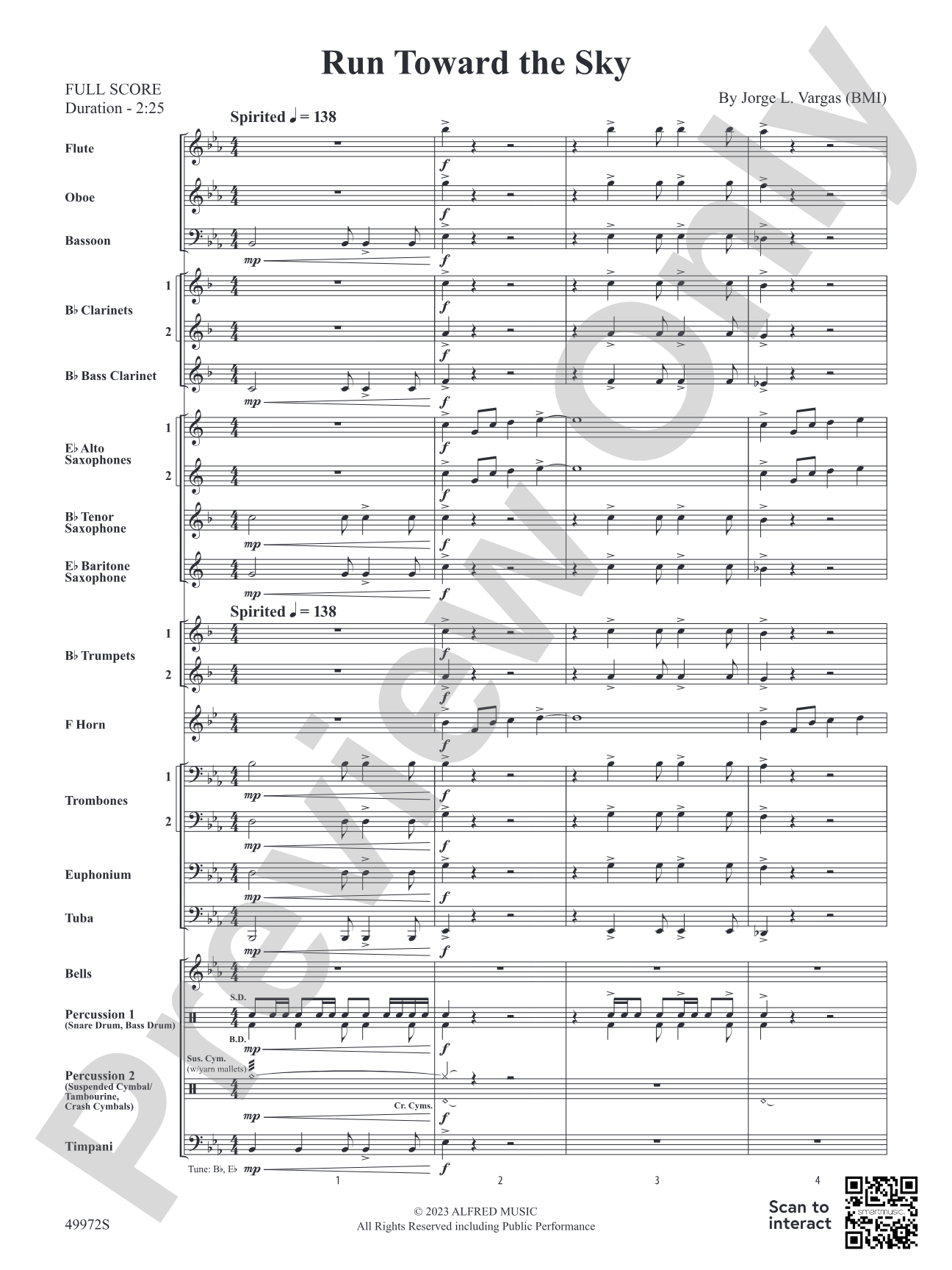 Run Toward the Sky: Concert Band Conductor Score & Parts