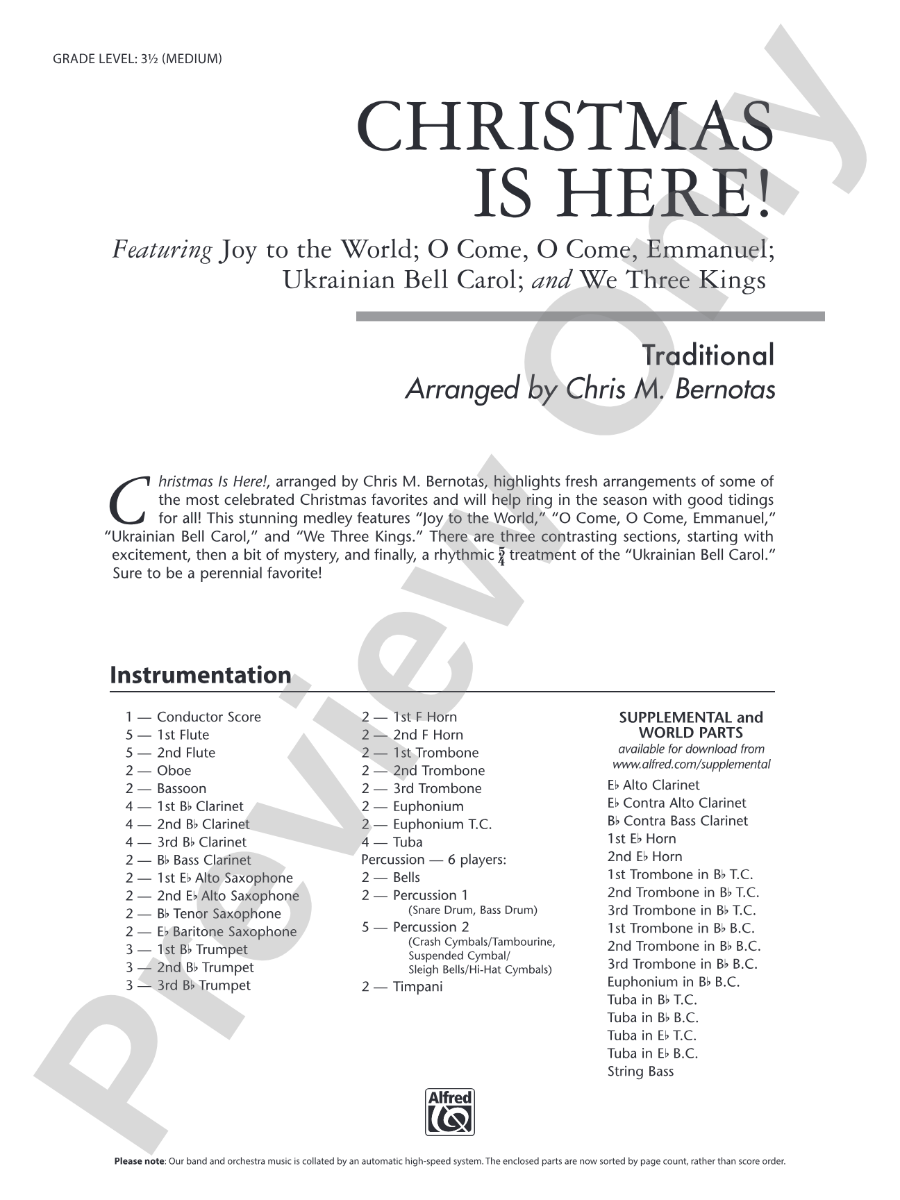 Christmas Is Here!: Concert Band Conductor Score & Parts