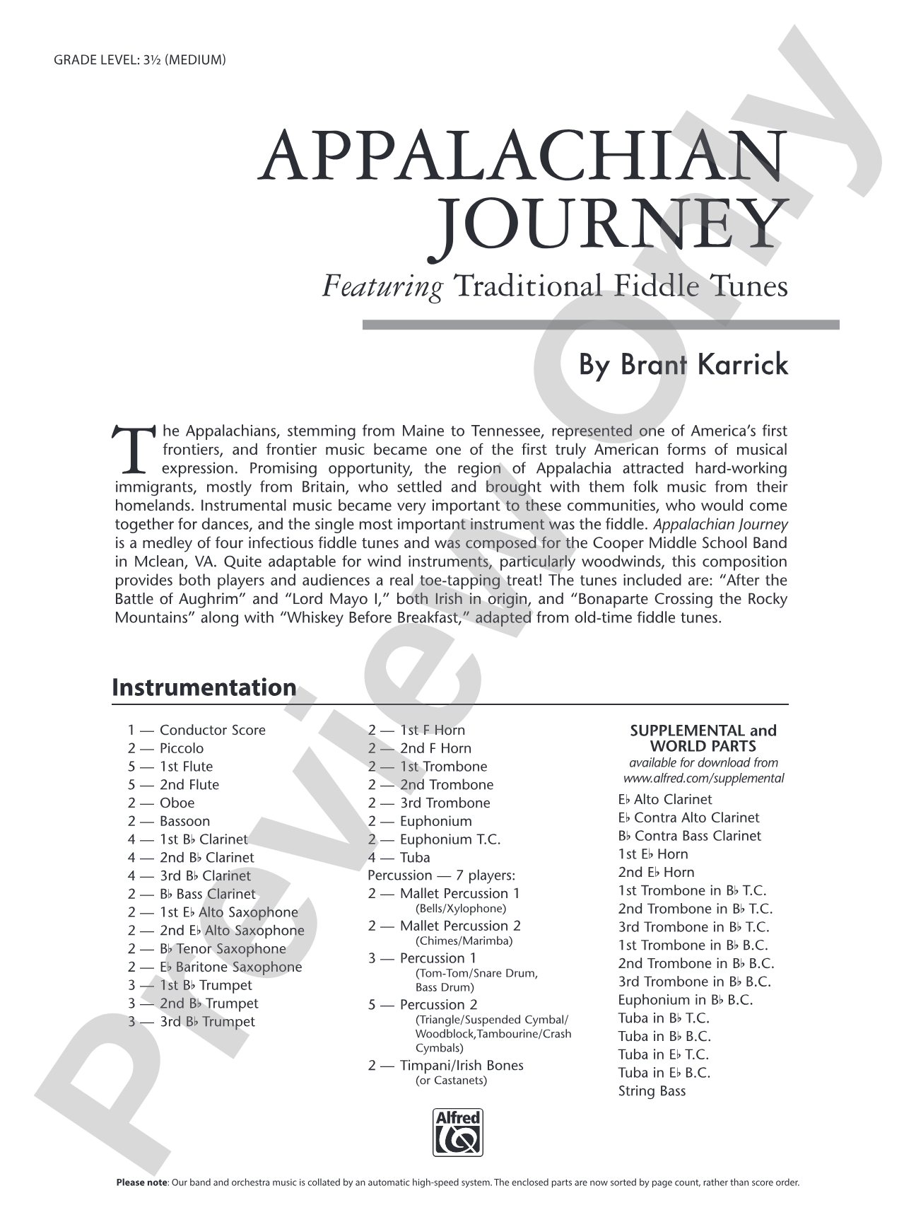 Appalachian Journey: Concert Band Conductor Score & Parts