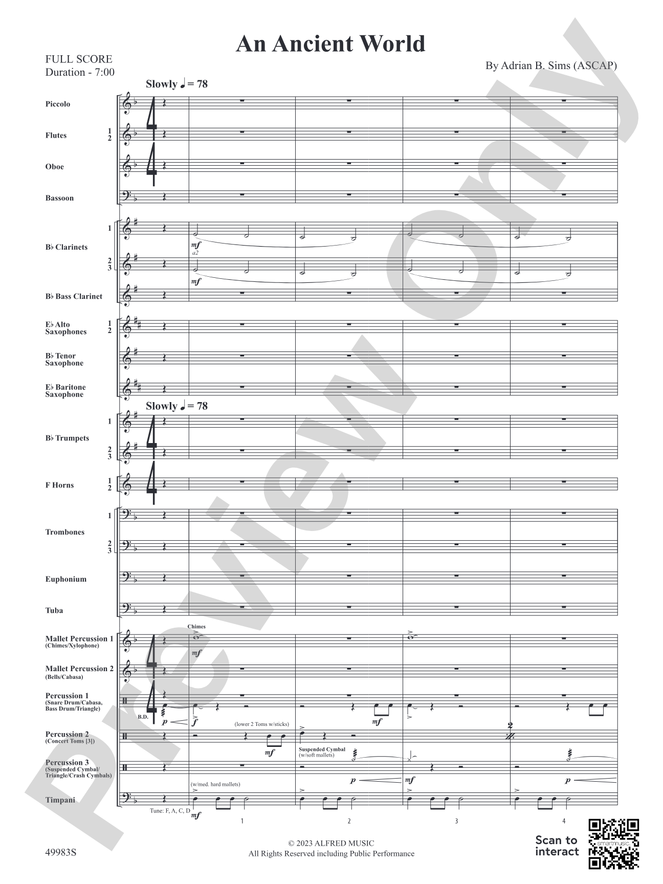 An Ancient World: Concert Band Conductor Score & Parts