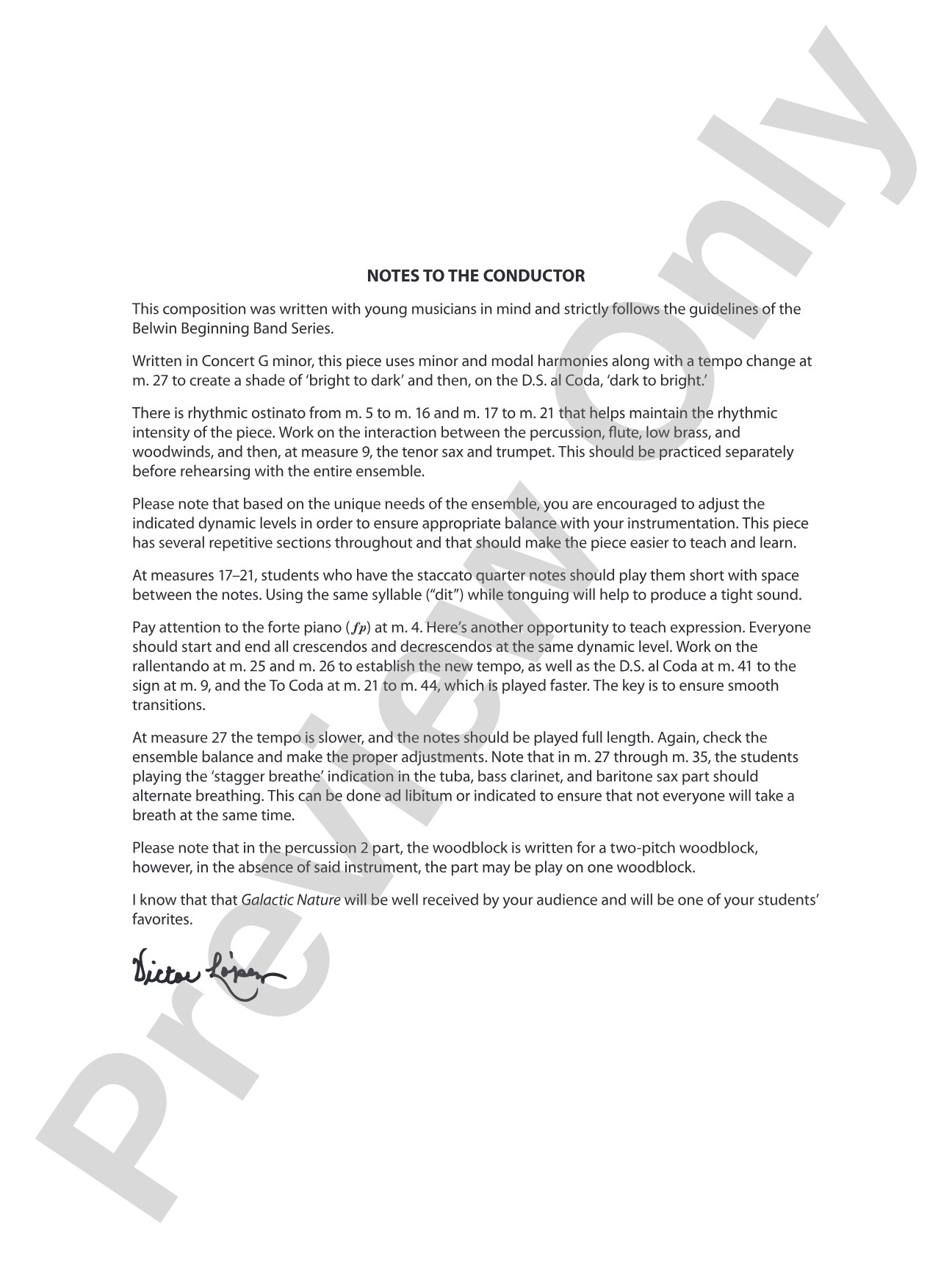 Galactic Nature: Concert Band Conductor Score & Parts