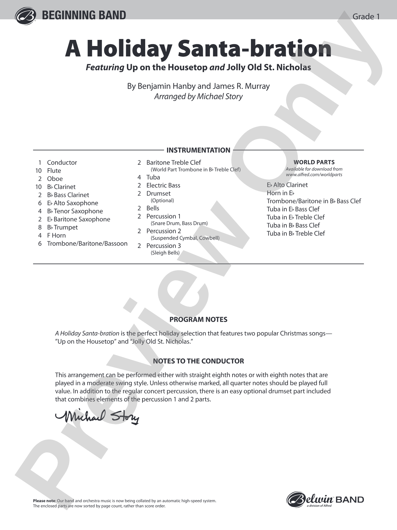 A Holiday Santa-bration: Concert Band Conductor Score & Parts