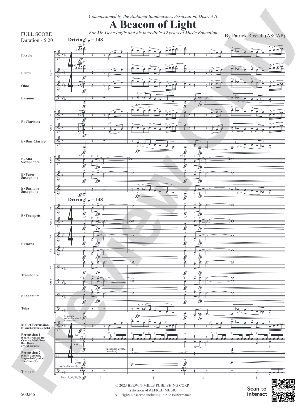 A Beacon of Light: Concert Band Conductor Score & Parts