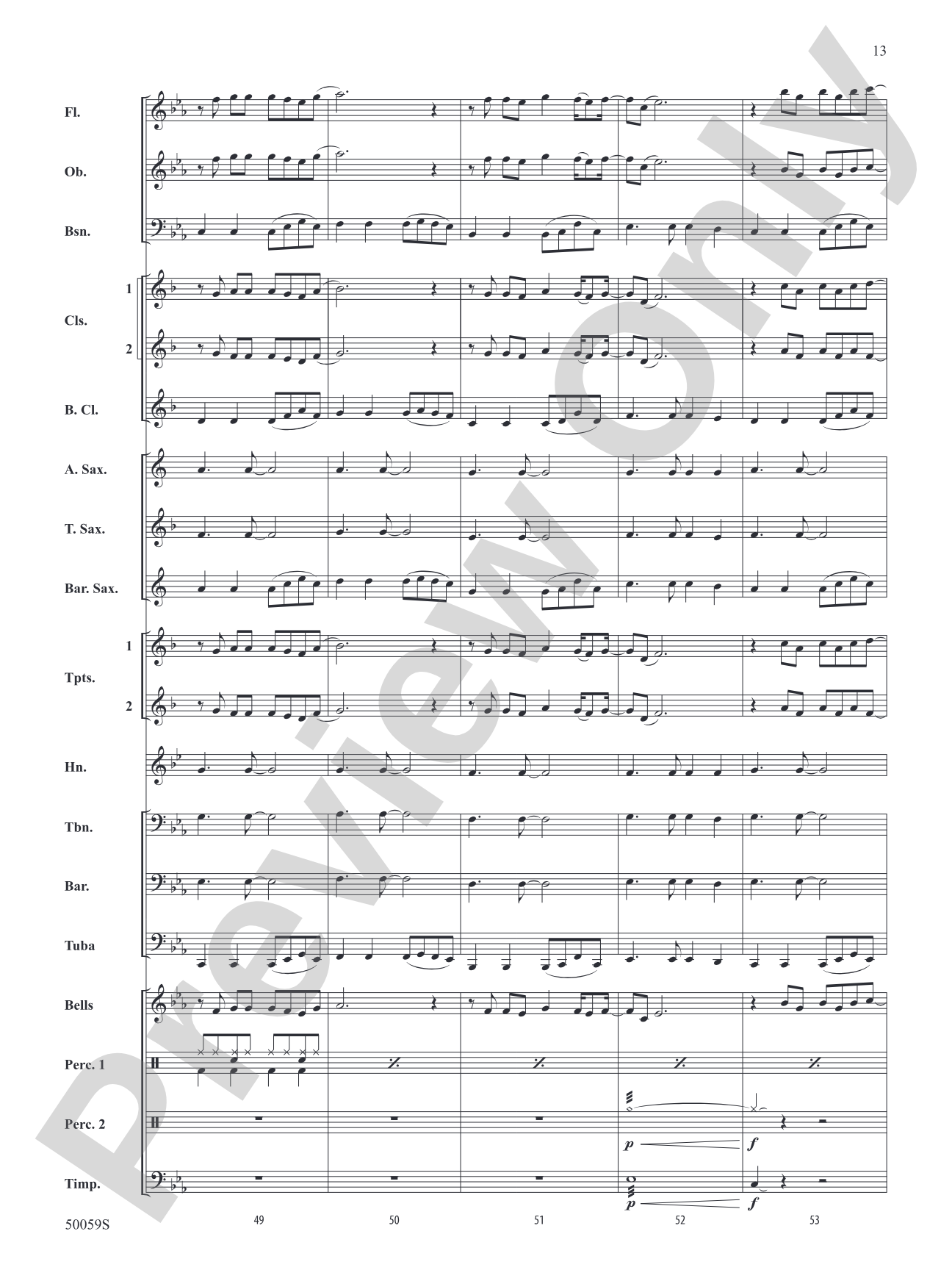 Flowers: Concert Band Conductor Score & Parts