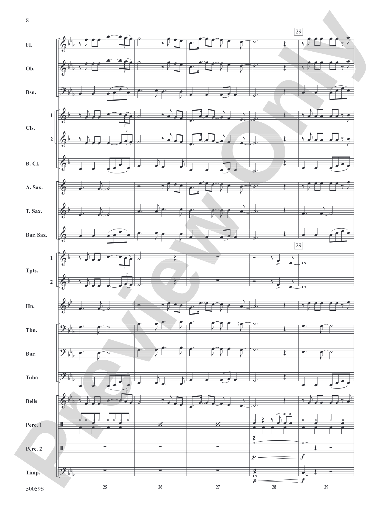 Flowers: Concert Band Conductor Score & Parts