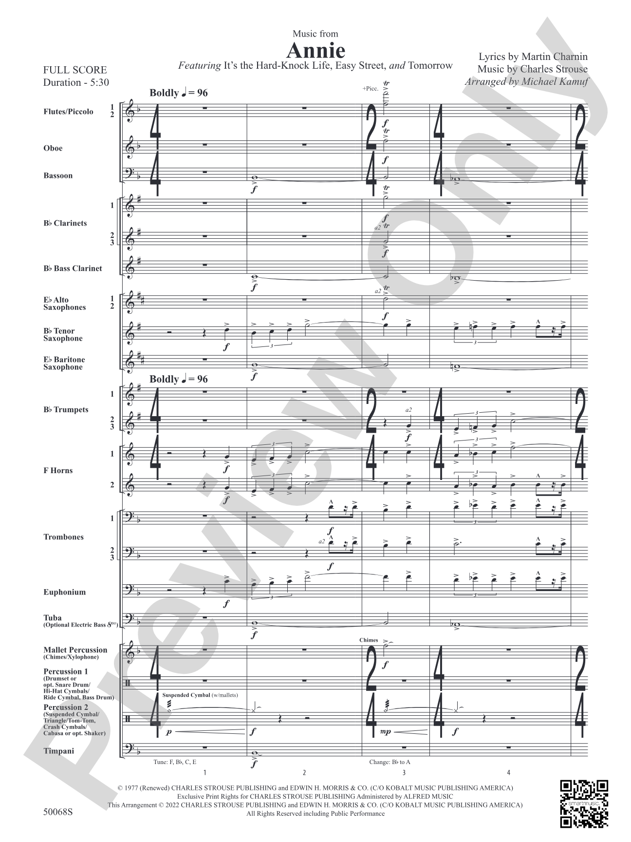 Annie: Concert Band Conductor Score & Parts