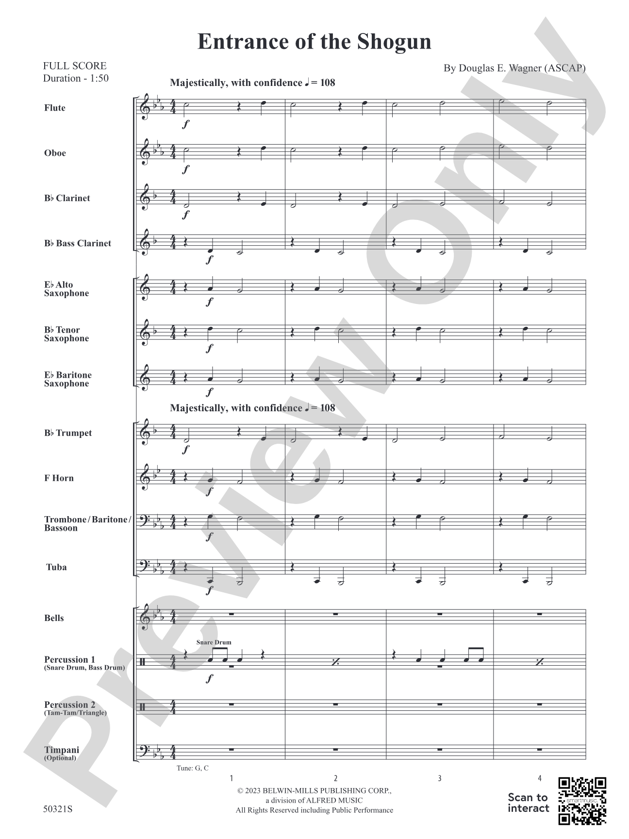 Entrance of the Shogun: Concert Band Conductor Score & Parts