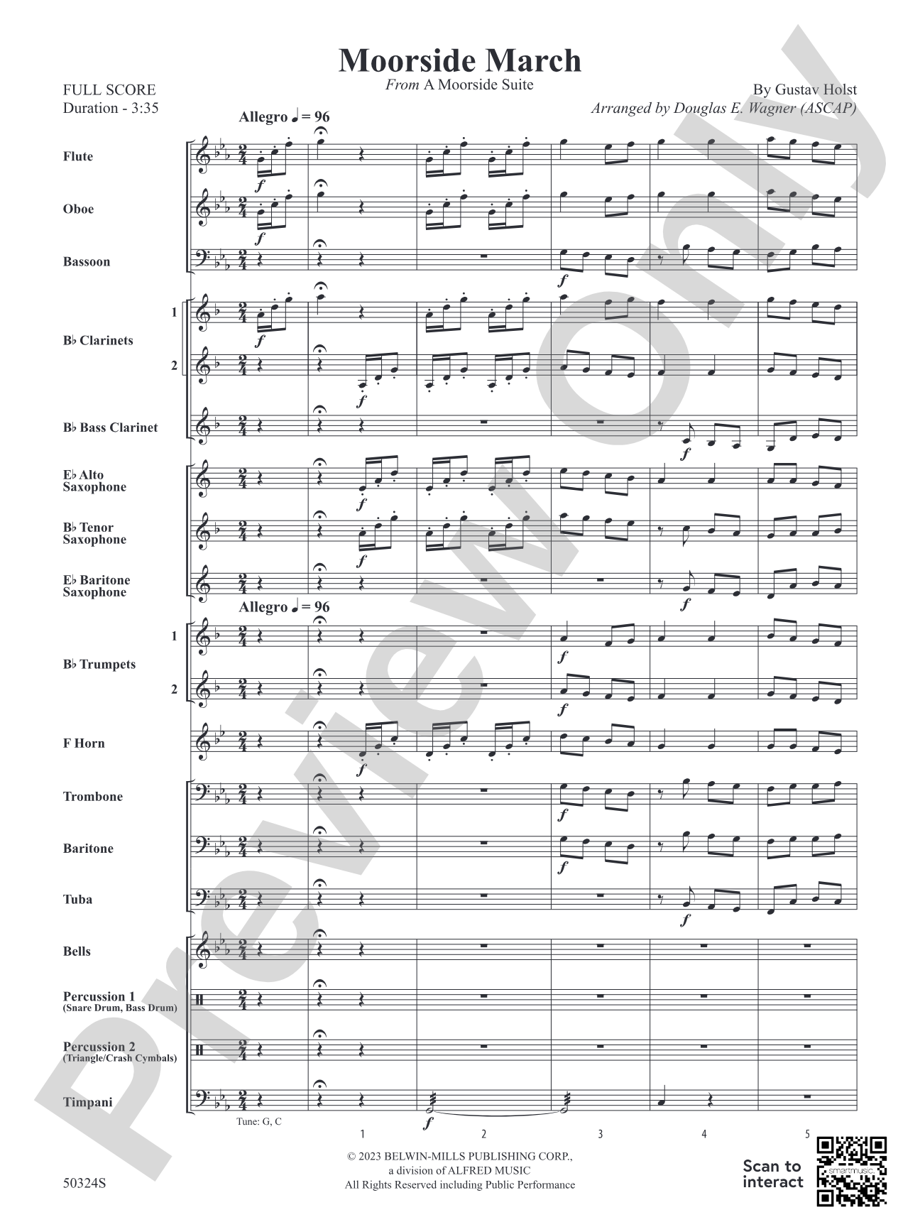 Moorside March: Concert Band Conductor Score & Parts