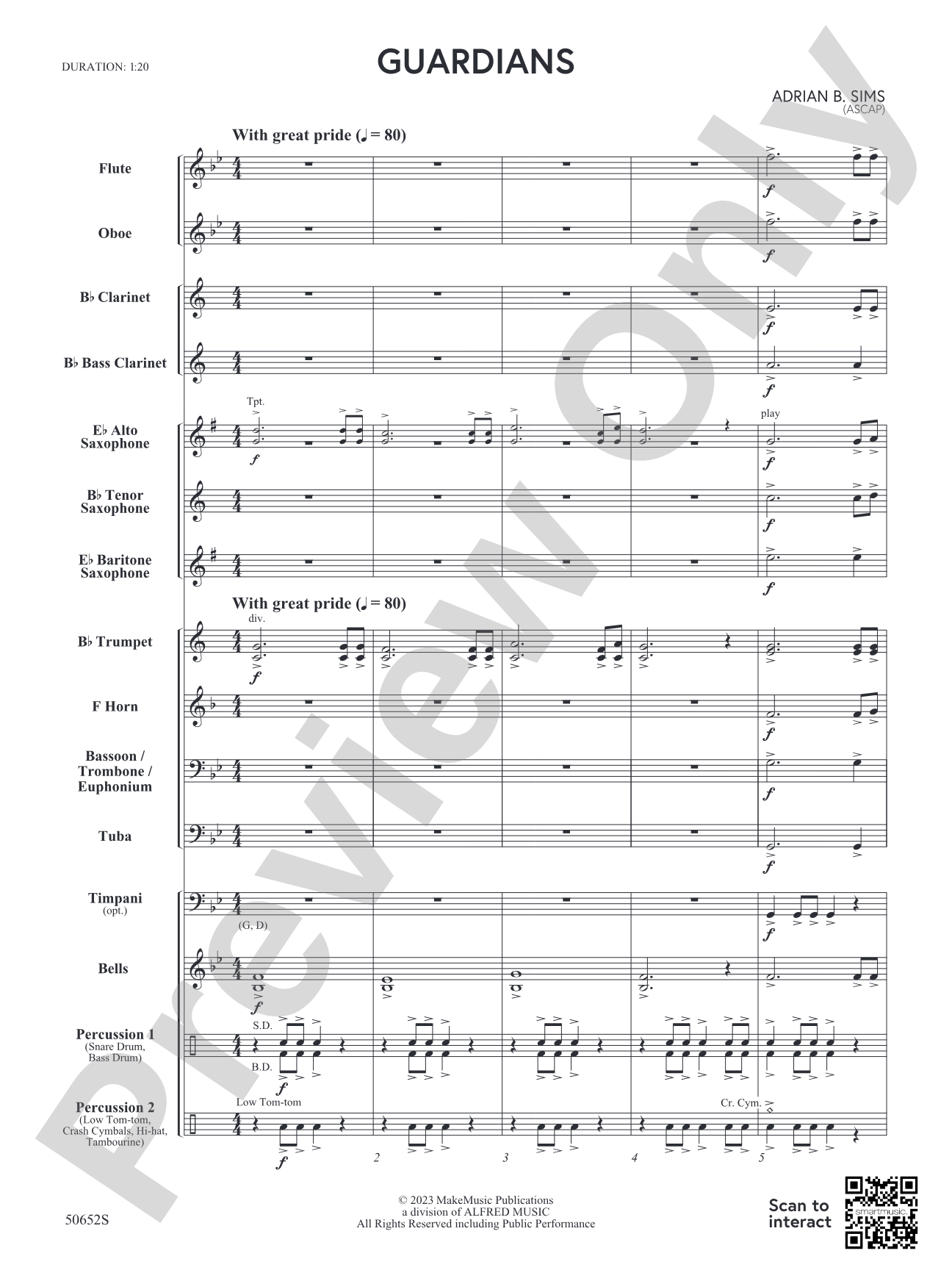 Guardians: Concert Band Conductor Score & Parts