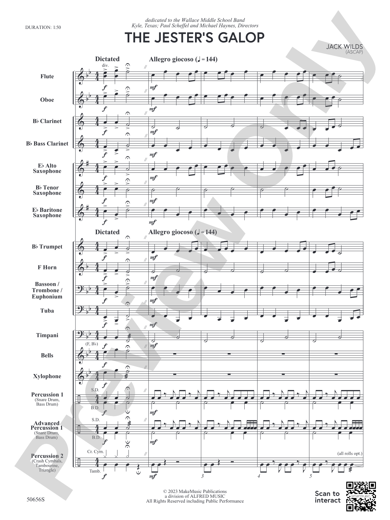 The Jester's Galop: Concert Band Conductor Score & Parts