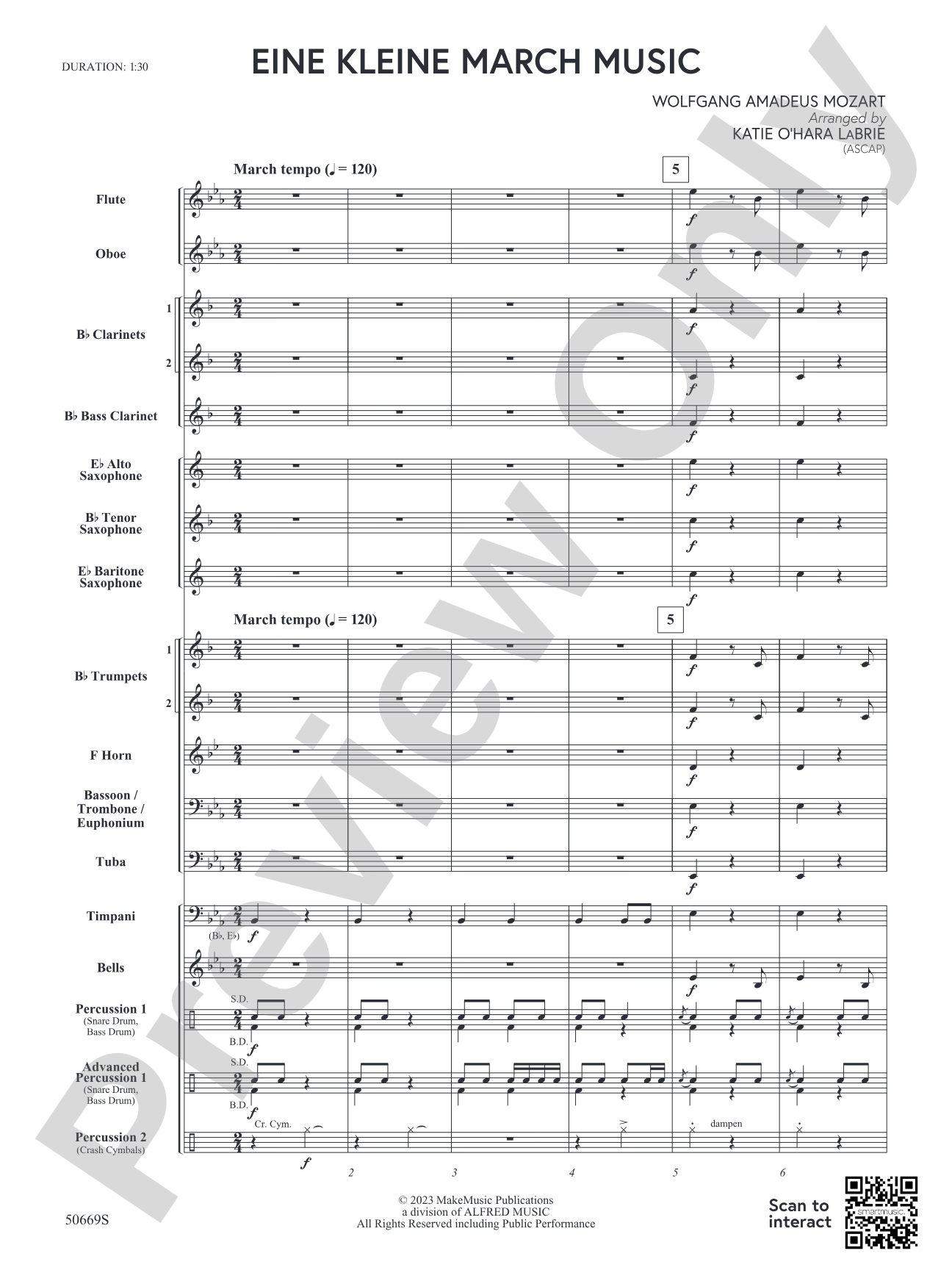 Eine Kleine March Music: Concert Band Conductor Score & Parts