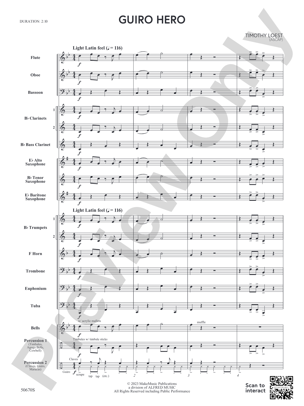 Guiro Hero: Concert Band Conductor Score & Parts