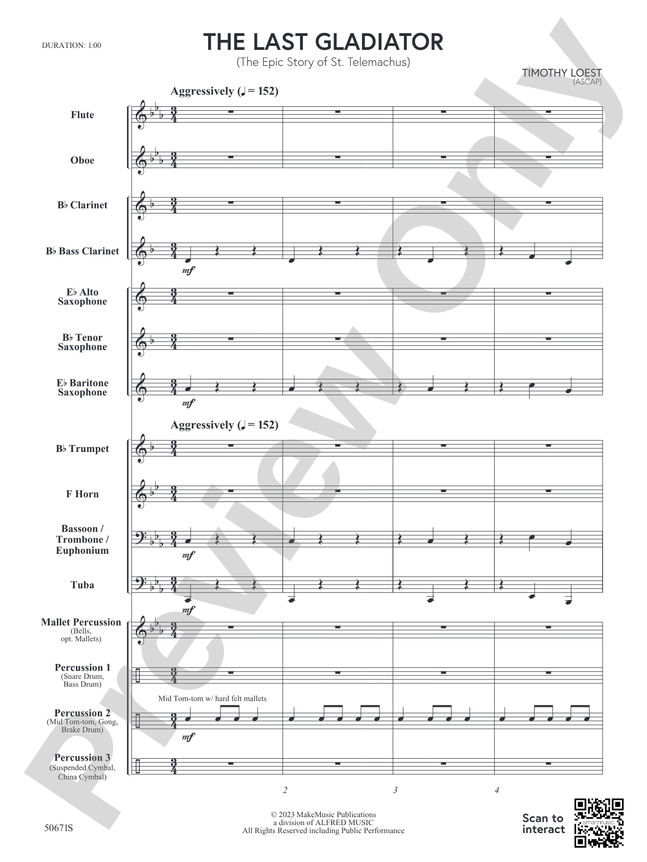 The Last Gladiator: Concert Band Conductor Score & Parts