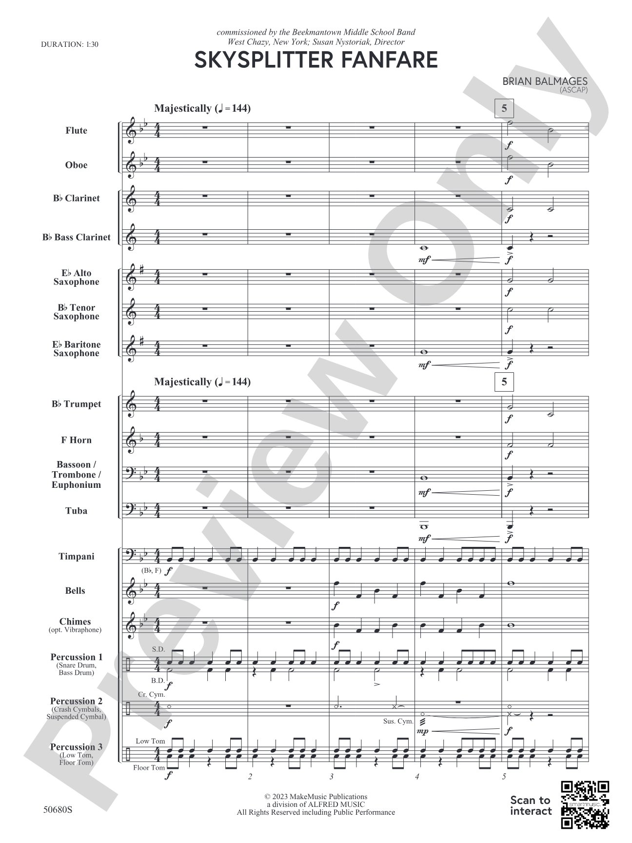 Skysplitter Fanfare: Concert Band Conductor Score & Parts