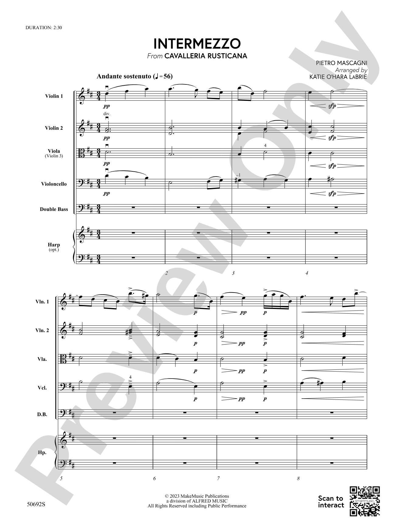 Intermezzo: String Orchestra Conductor Score & Parts