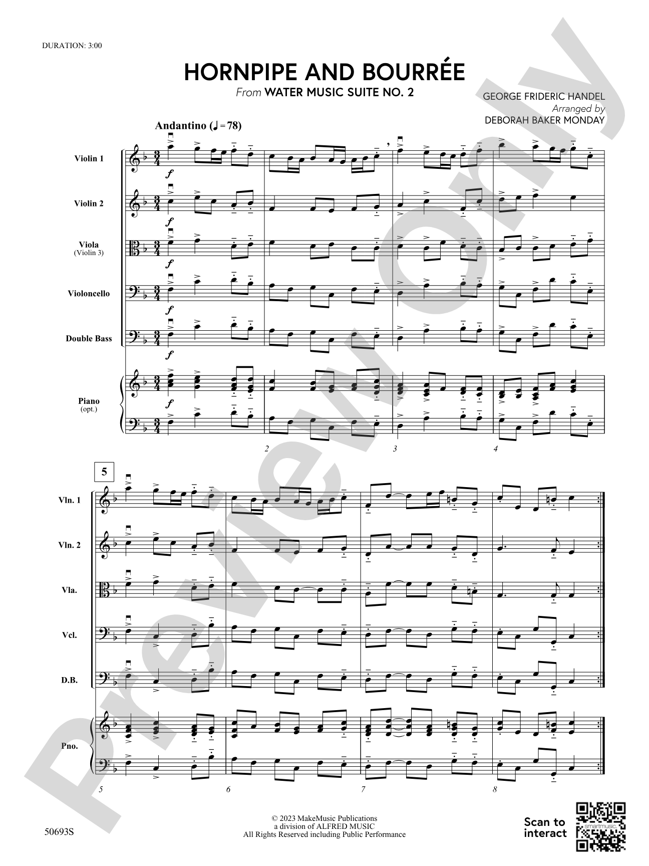 Hornpipe and Bourrée: String Orchestra Conductor Score & Parts