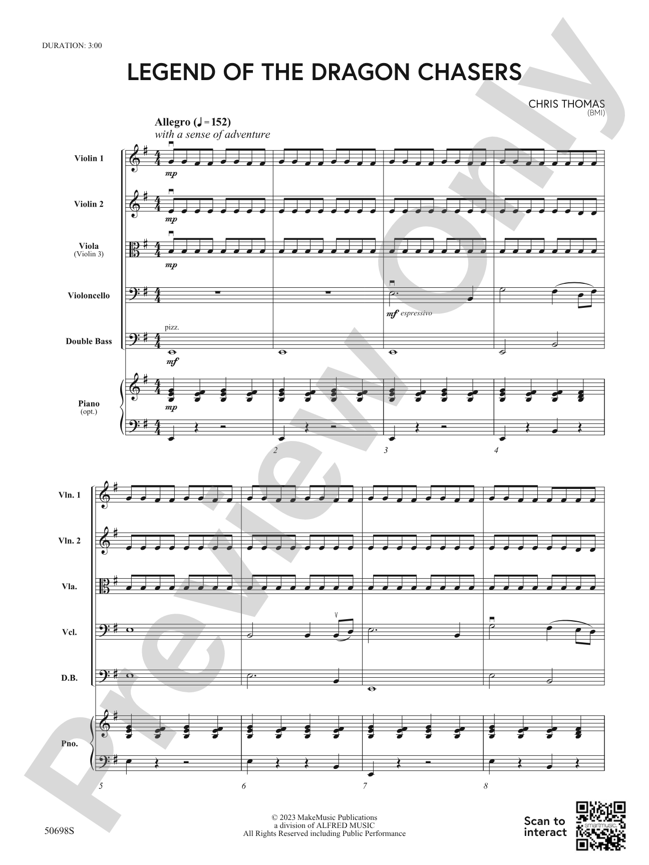 Legend of the Dragon Chasers: String Orchestra Conductor Score & Parts