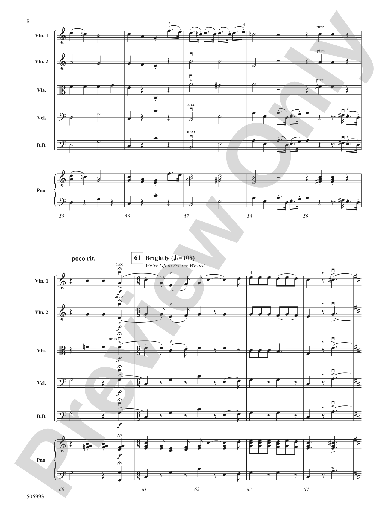 Highlights from The Wizard of Oz: String Orchestra Conductor Score & Parts