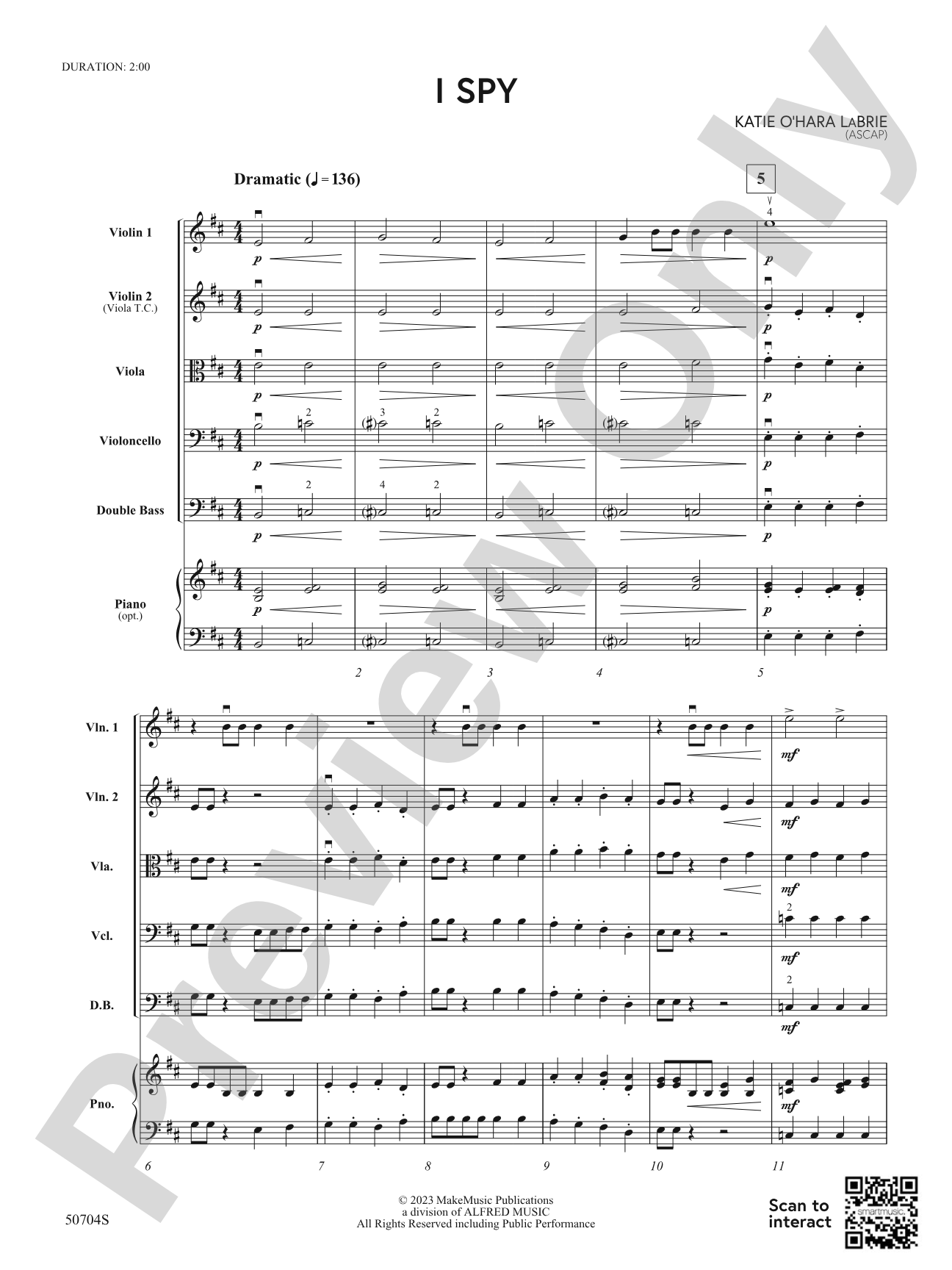 I Spy: String Orchestra Conductor Score & Parts