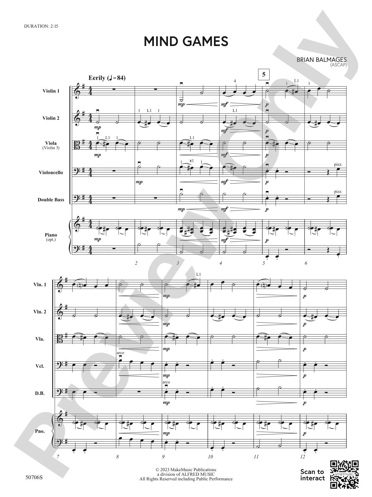 Mind Games: String Orchestra Conductor Score & Parts
