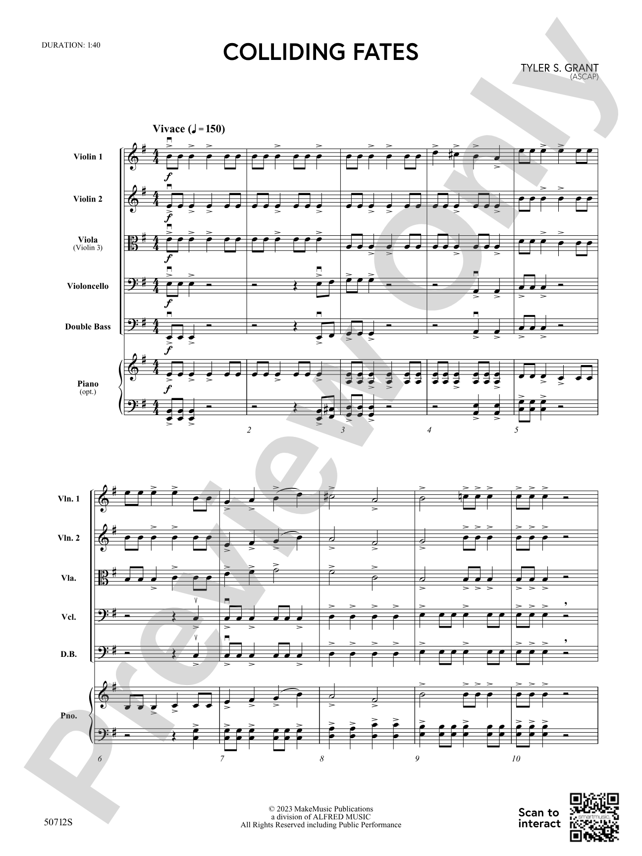 Colliding Fates: String Orchestra Conductor Score & Parts