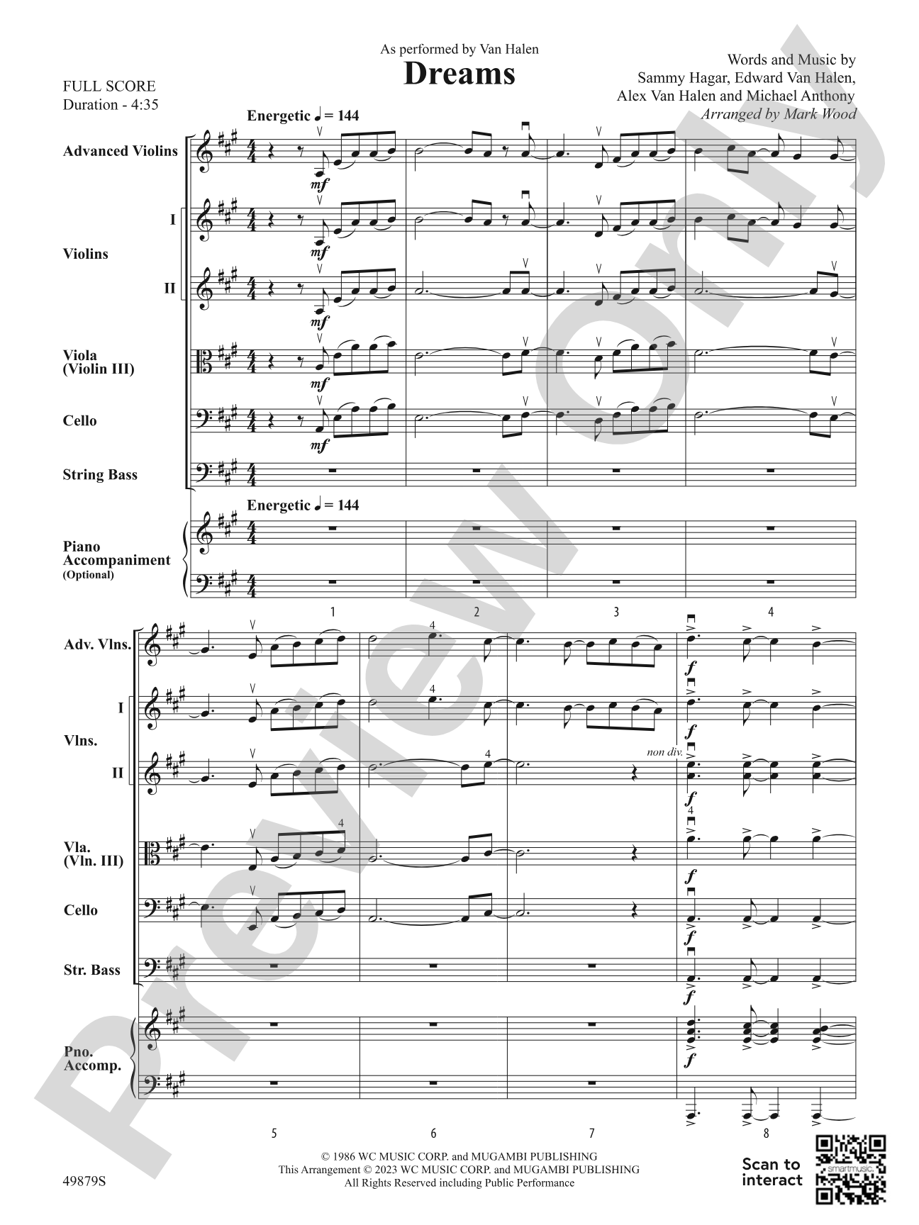 Dreams: String Orchestra Conductor Score & Parts