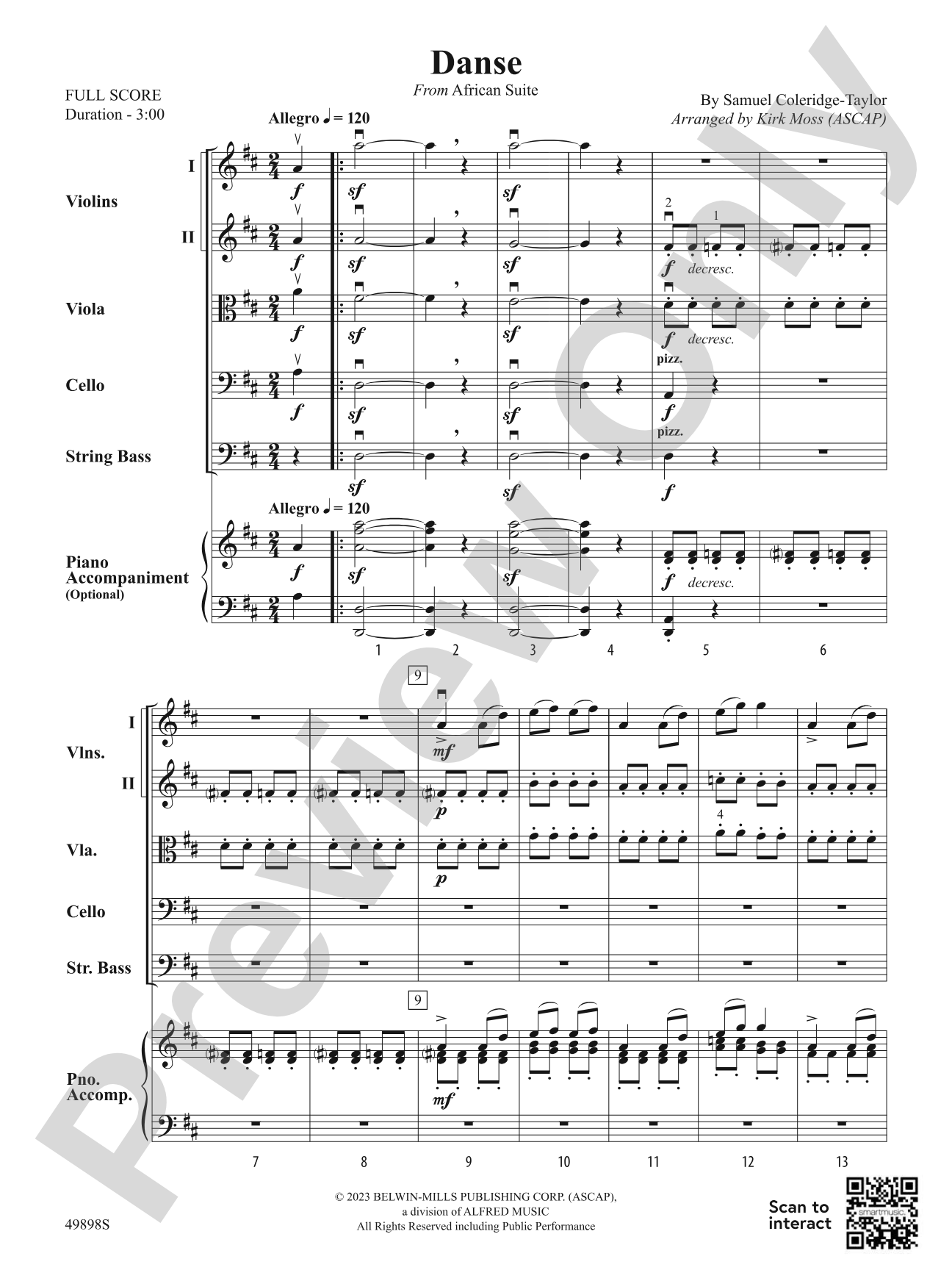 Danse: String Orchestra Conductor Score & Parts