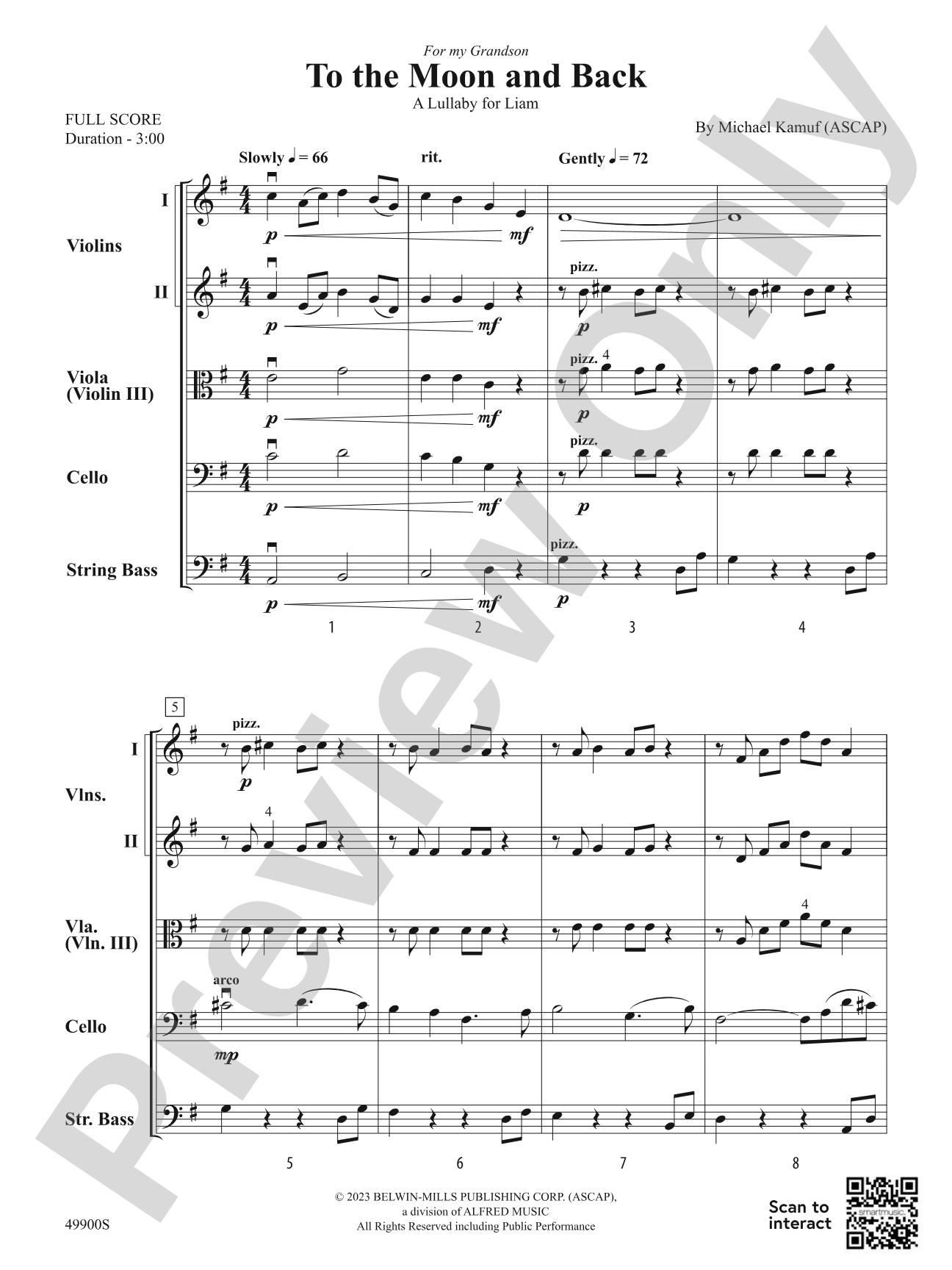 To the Moon and Back: String Orchestra Conductor Score & Parts