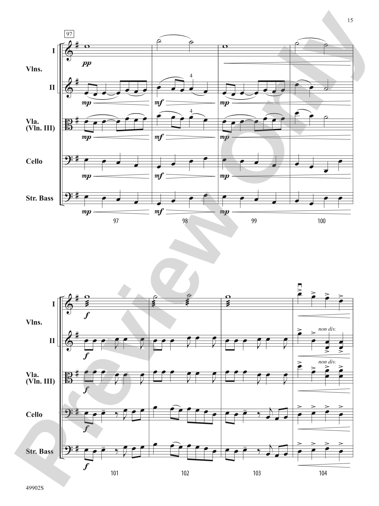 Volcano: String Orchestra Conductor Score & Parts