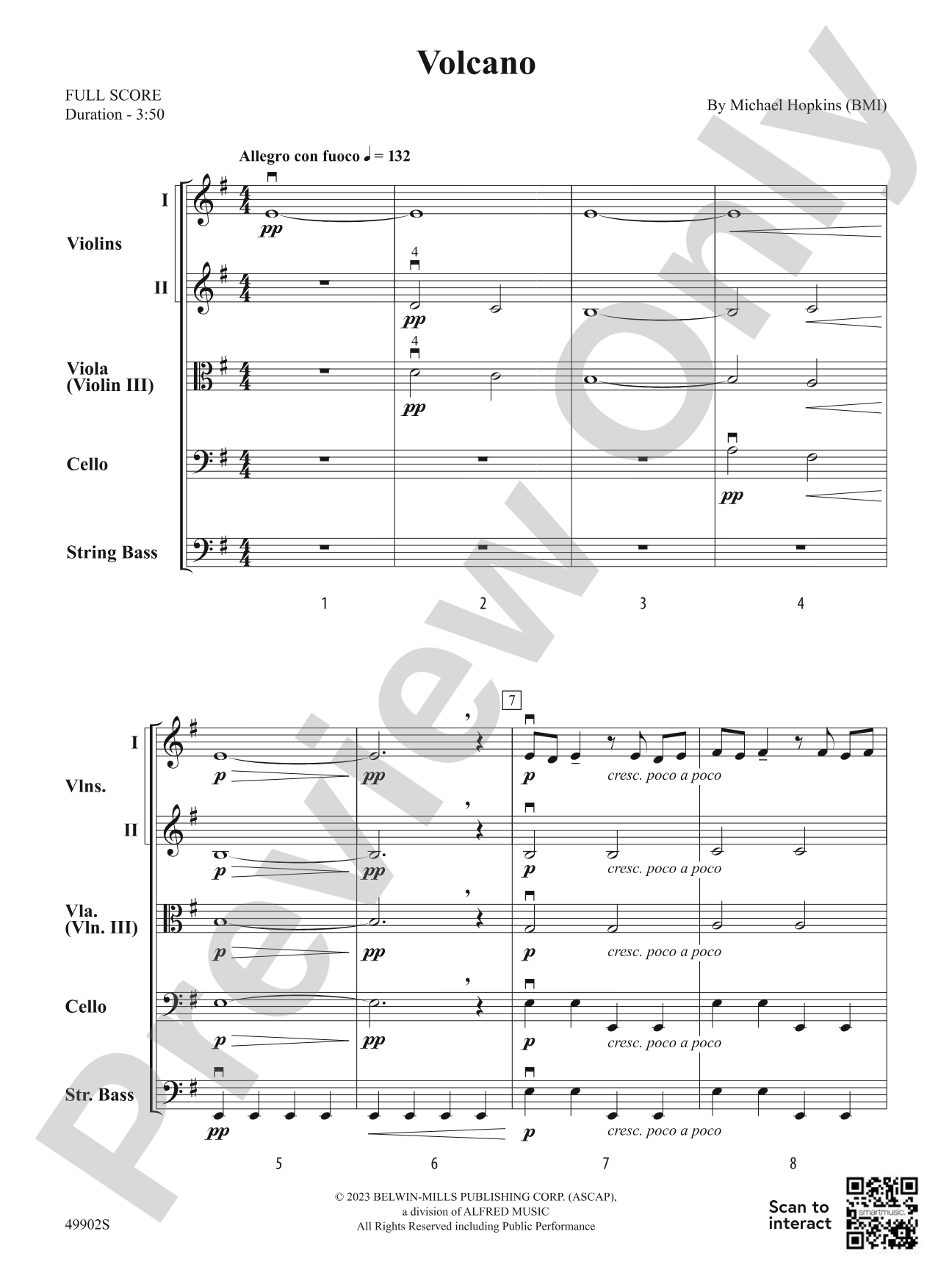 Volcano: String Orchestra Conductor Score & Parts