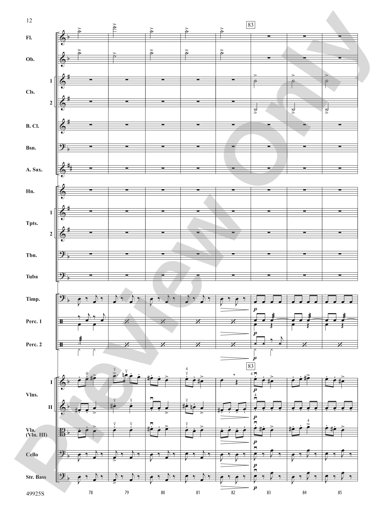 Slavonic Dance No. 7: Full Orchestra Conductor Score & Parts