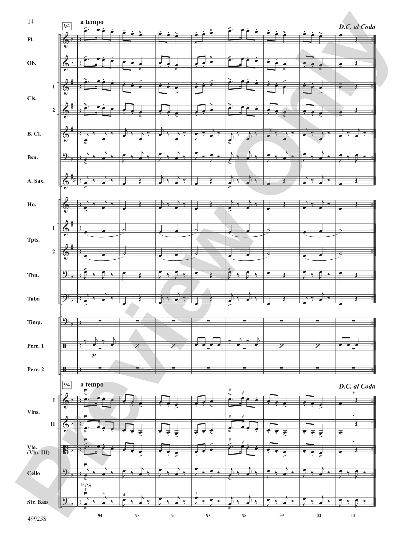 Slavonic Dance No. 7: Full Orchestra Conductor Score & Parts