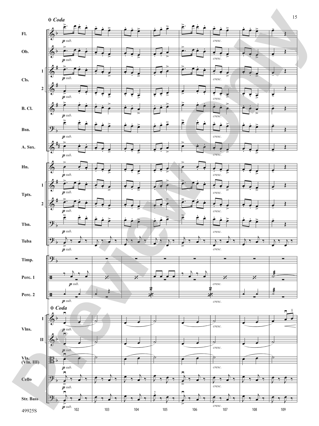 Slavonic Dance No. 7: Full Orchestra Conductor Score & Parts