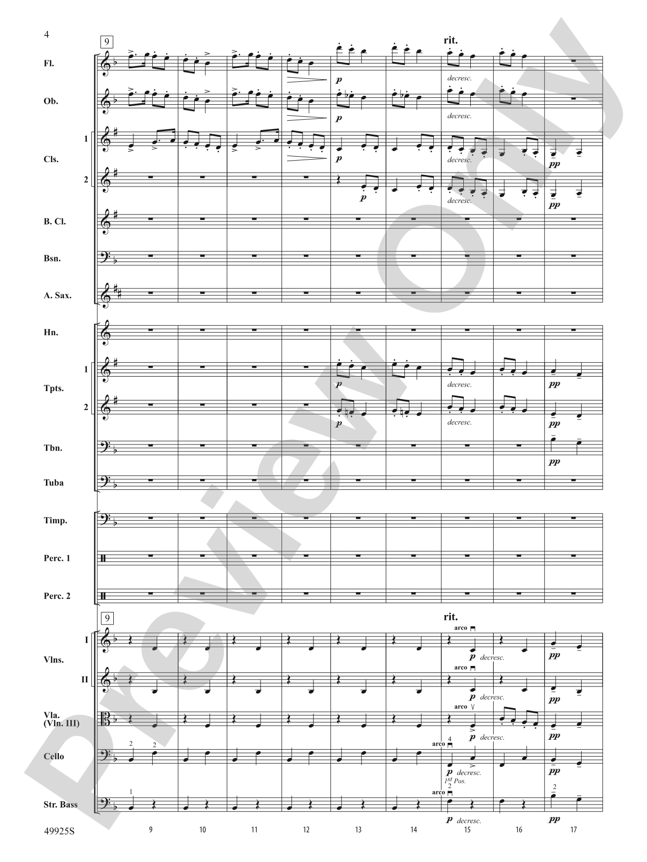 Slavonic Dance No. 7: Full Orchestra Conductor Score & Parts