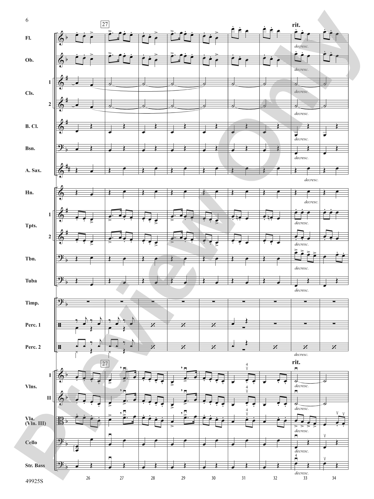 Slavonic Dance No. 7: Full Orchestra Conductor Score & Parts