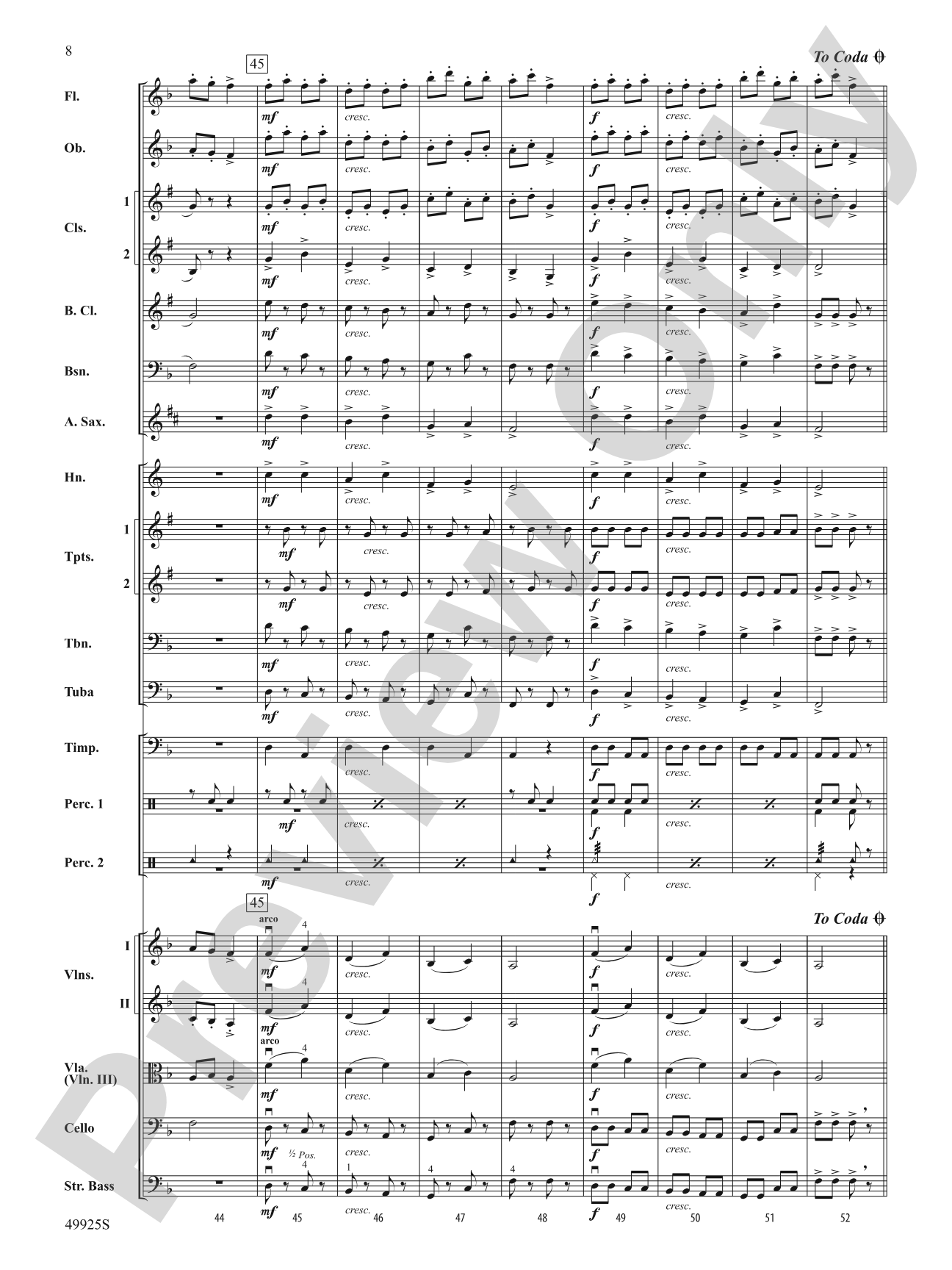 Slavonic Dance No. 7: Full Orchestra Conductor Score & Parts