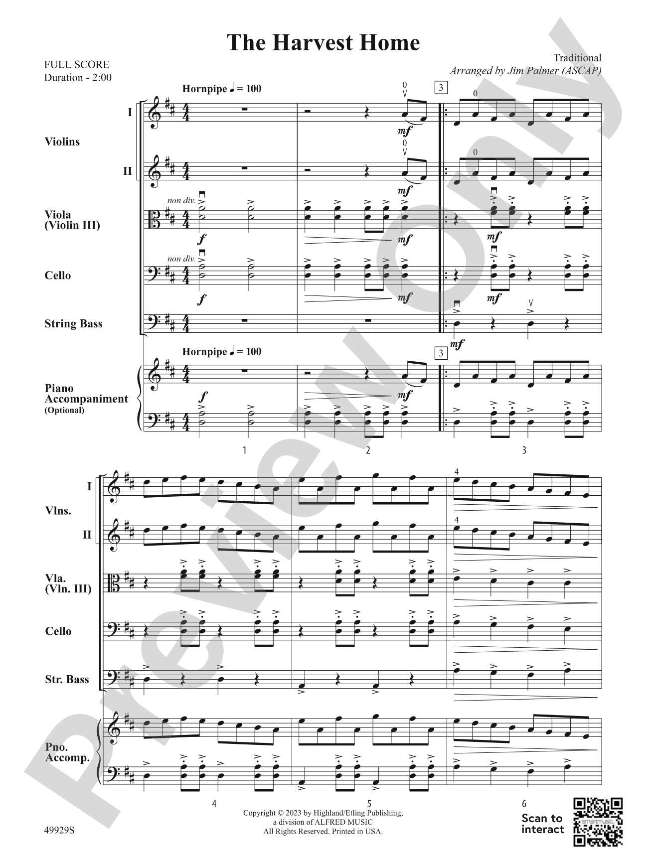 The Harvest Home: String Orchestra Conductor Score & Parts