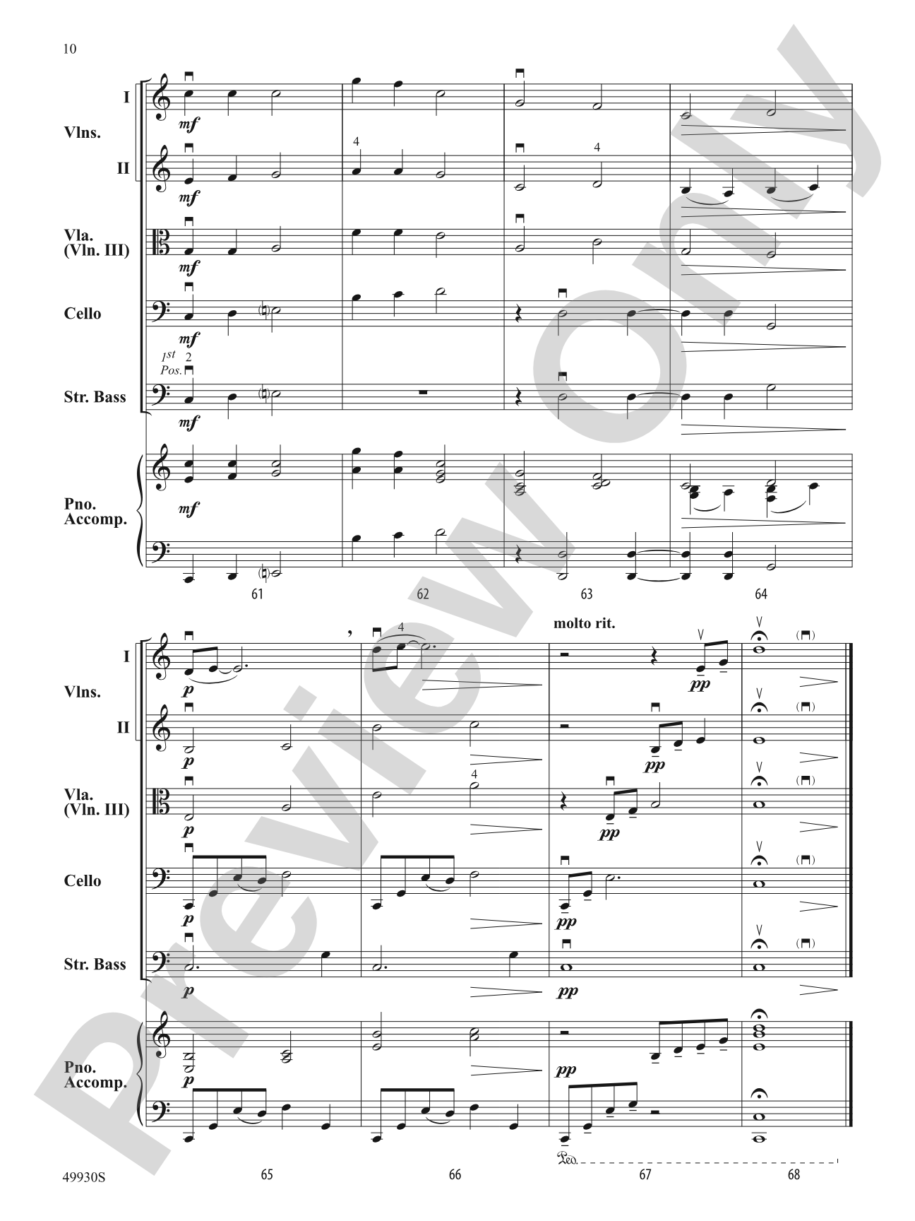 A Quiet Peace: String Orchestra Conductor Score & Parts