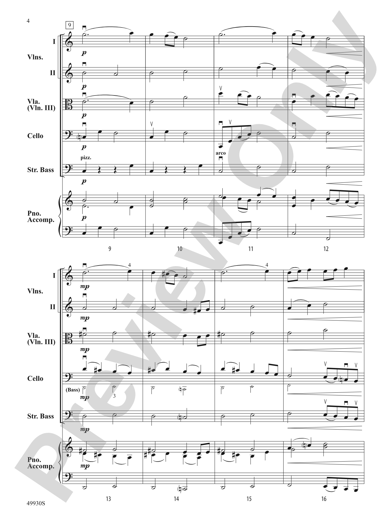 A Quiet Peace: String Orchestra Conductor Score & Parts