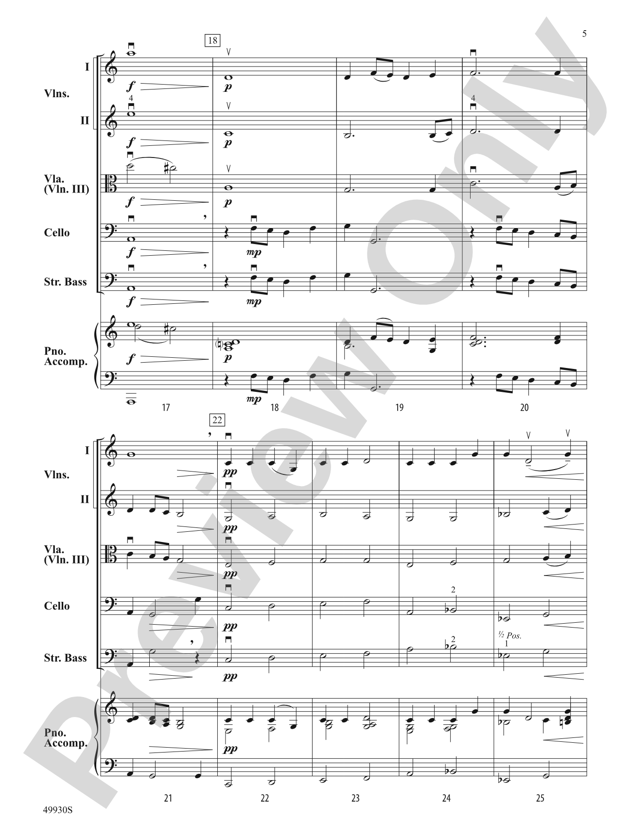 A Quiet Peace: String Orchestra Conductor Score & Parts