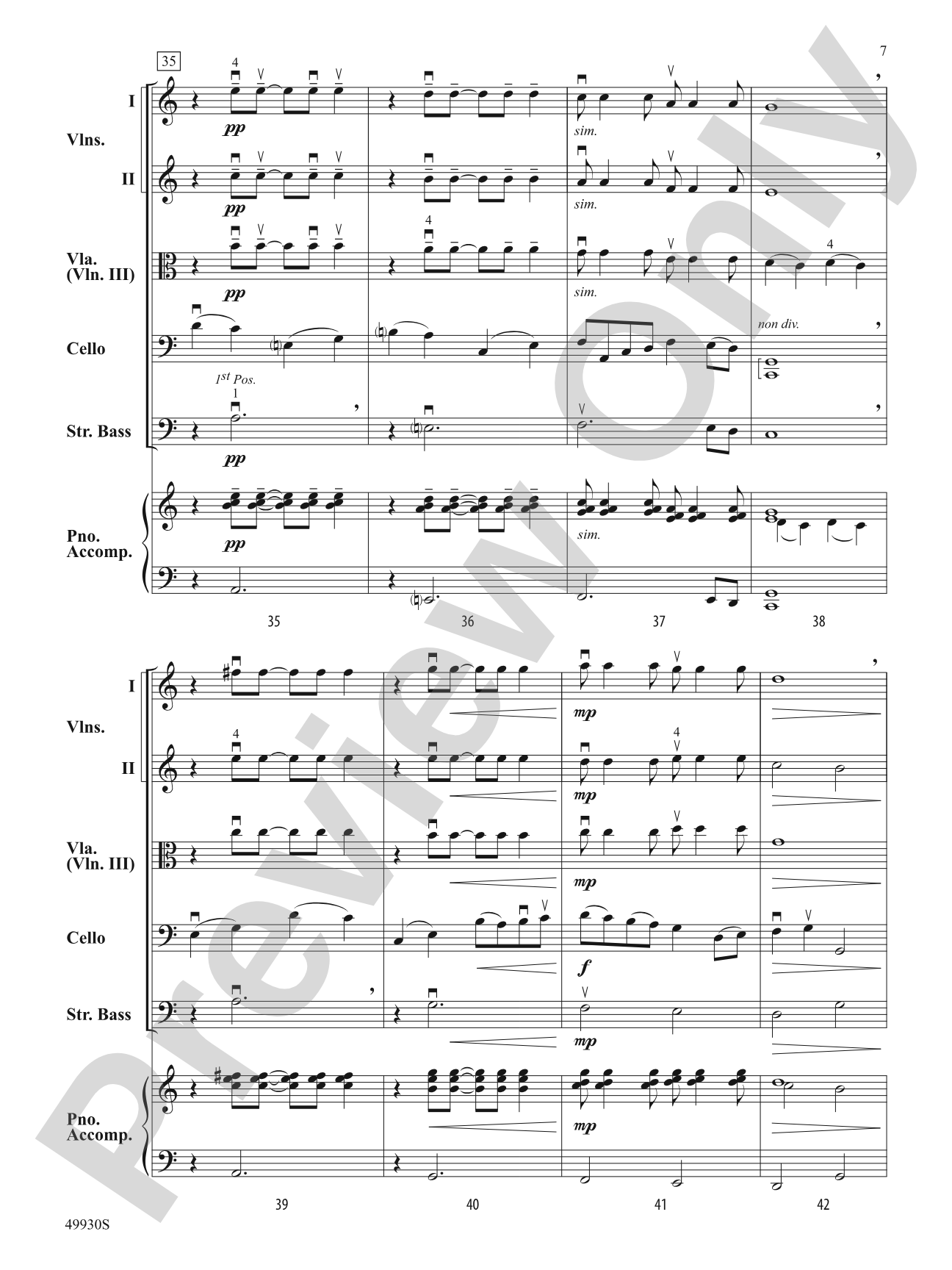 A Quiet Peace: String Orchestra Conductor Score & Parts