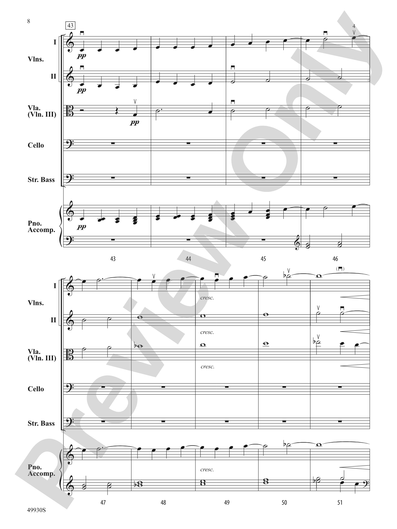 A Quiet Peace: String Orchestra Conductor Score & Parts