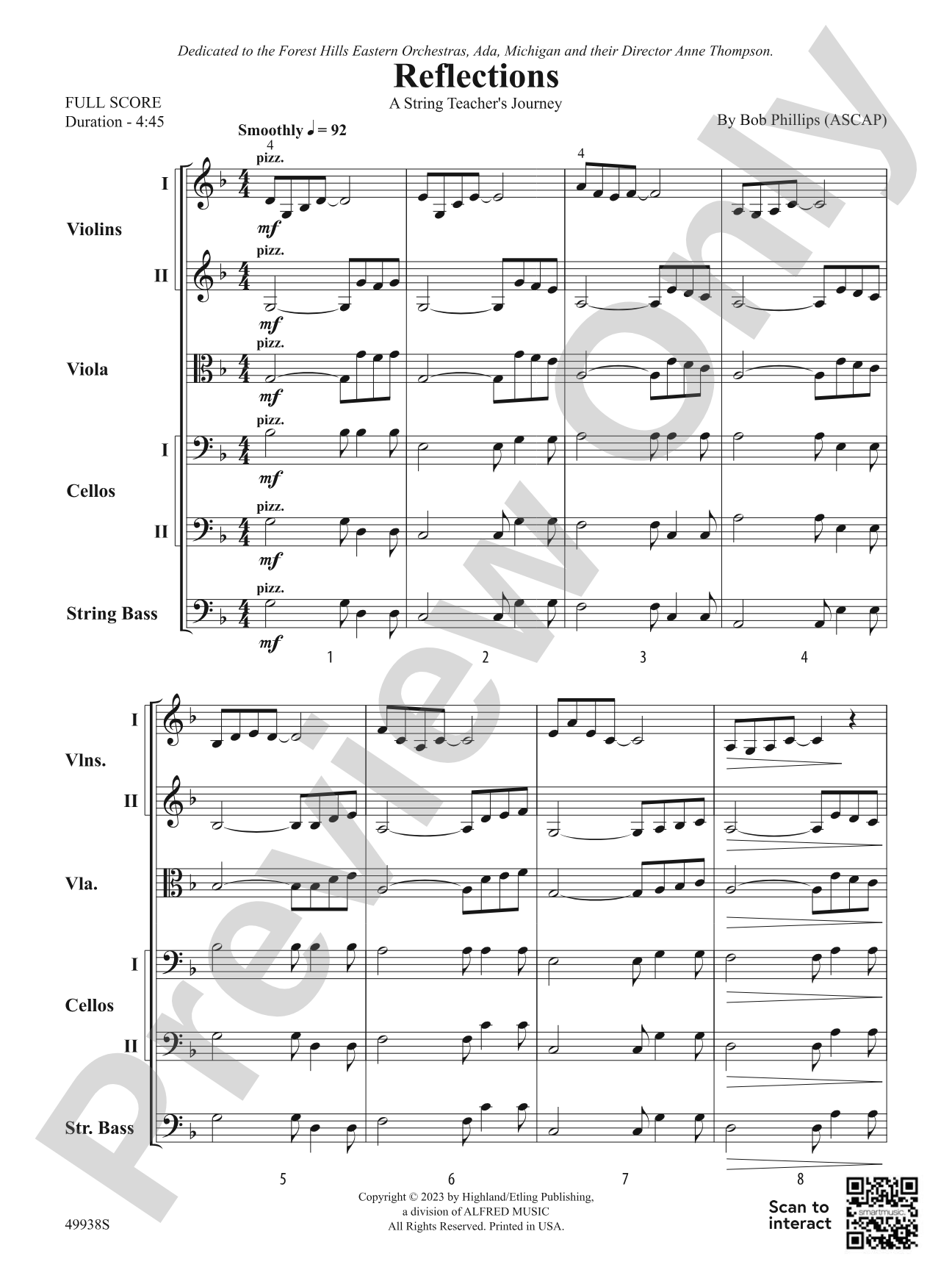 Reflections: String Orchestra Conductor Score & Parts