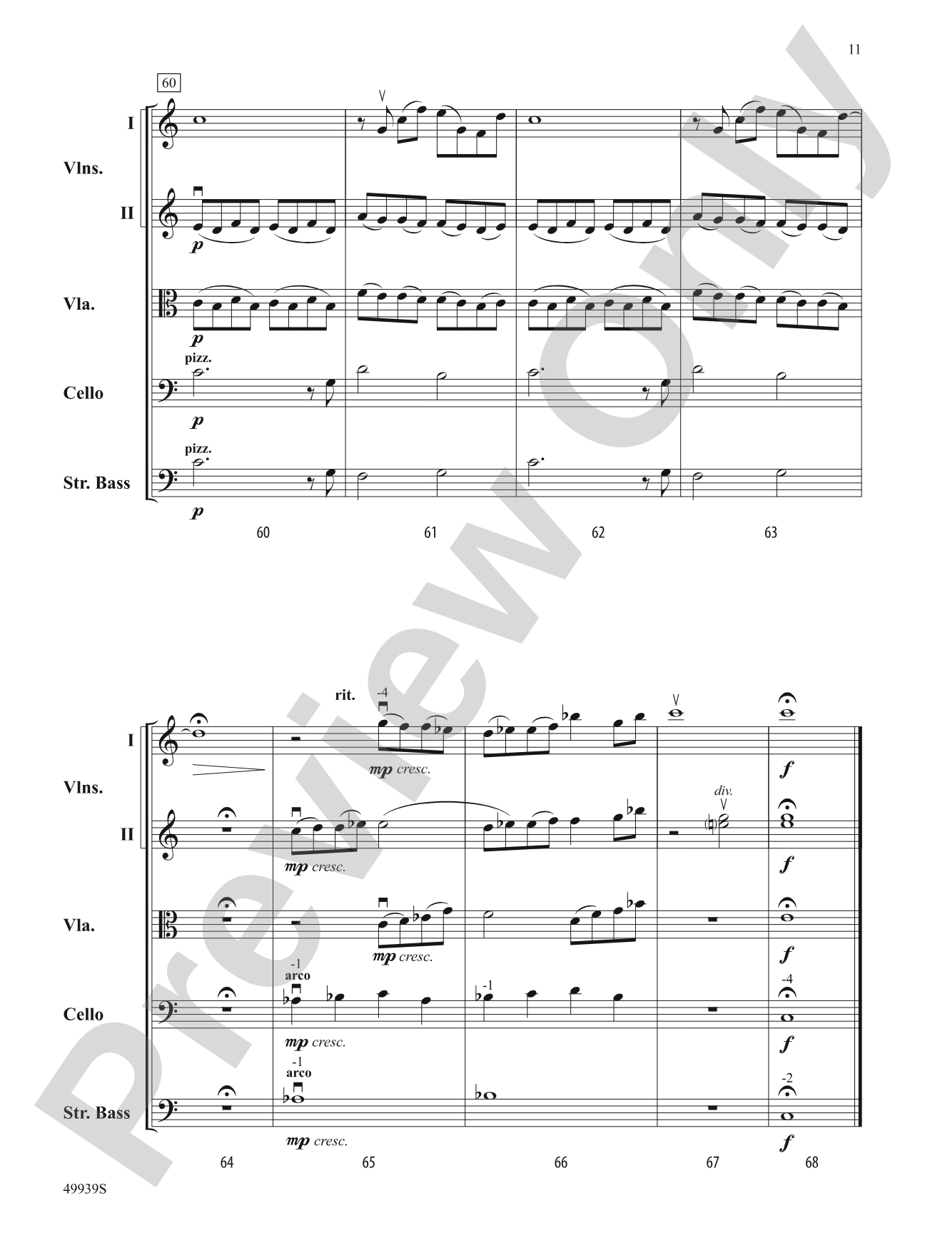A Tender Moment in Time: String Orchestra Conductor Score & Parts