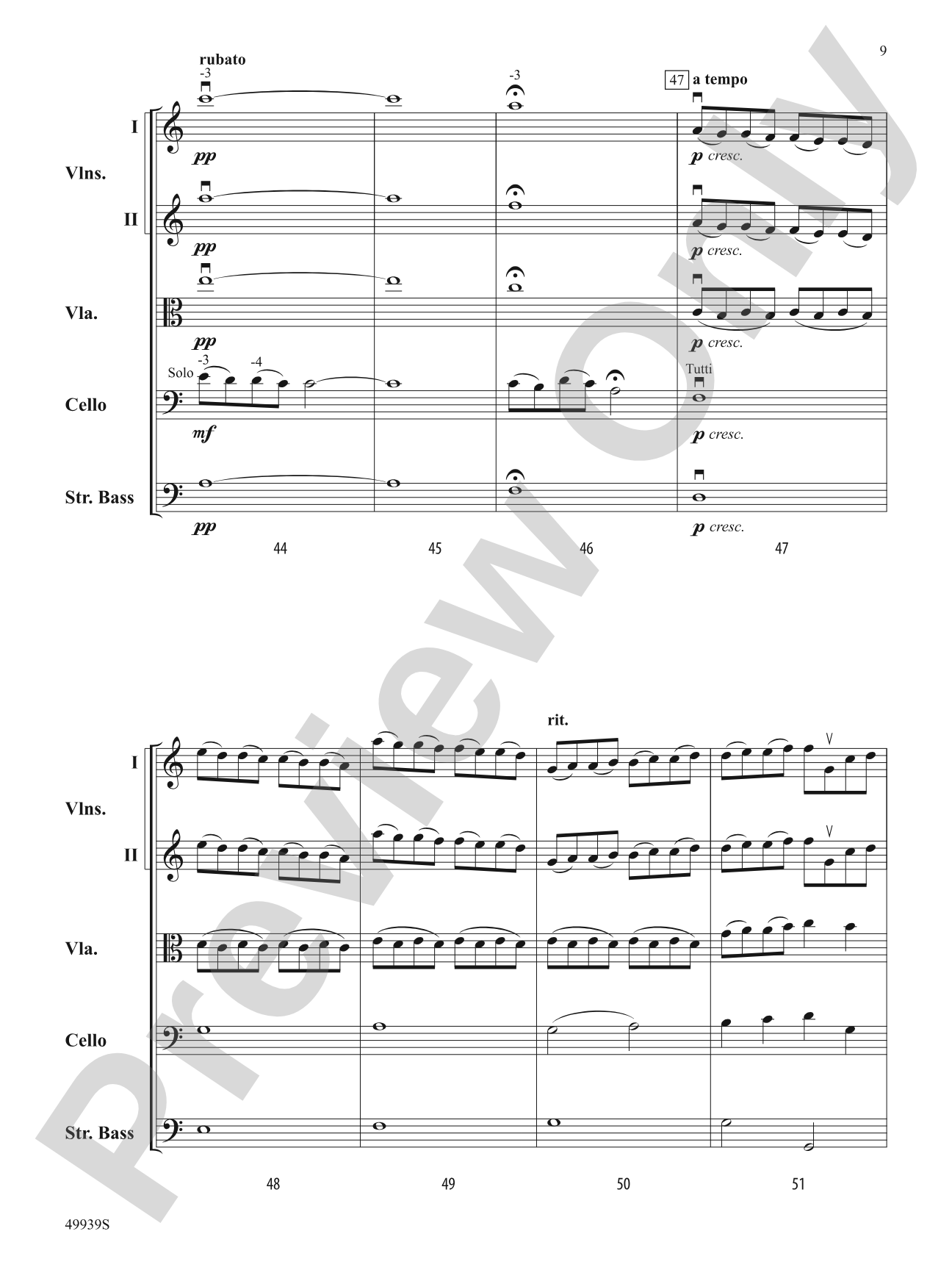 A Tender Moment in Time: String Orchestra Conductor Score & Parts