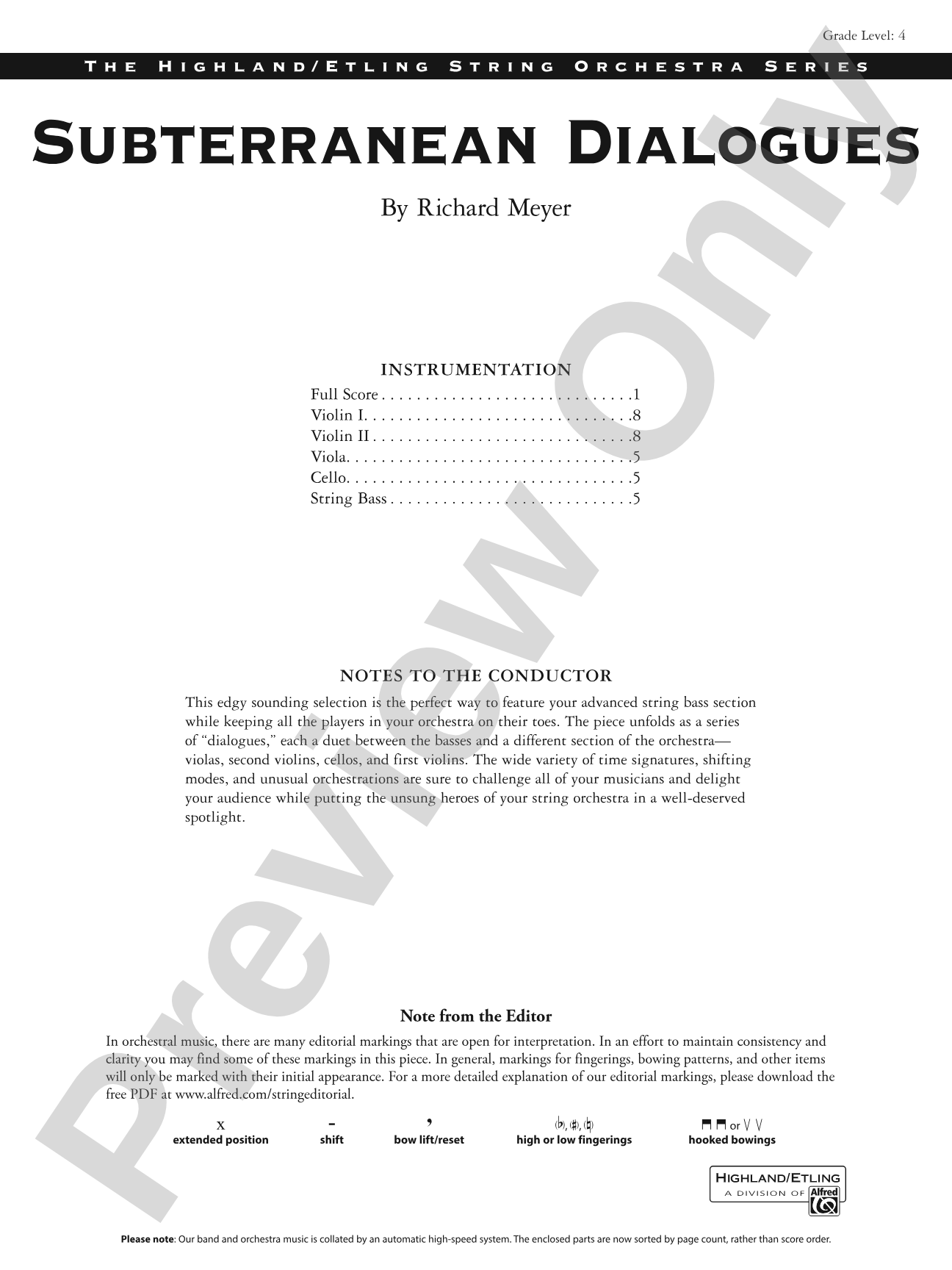 Subterranean Dialogues: Score