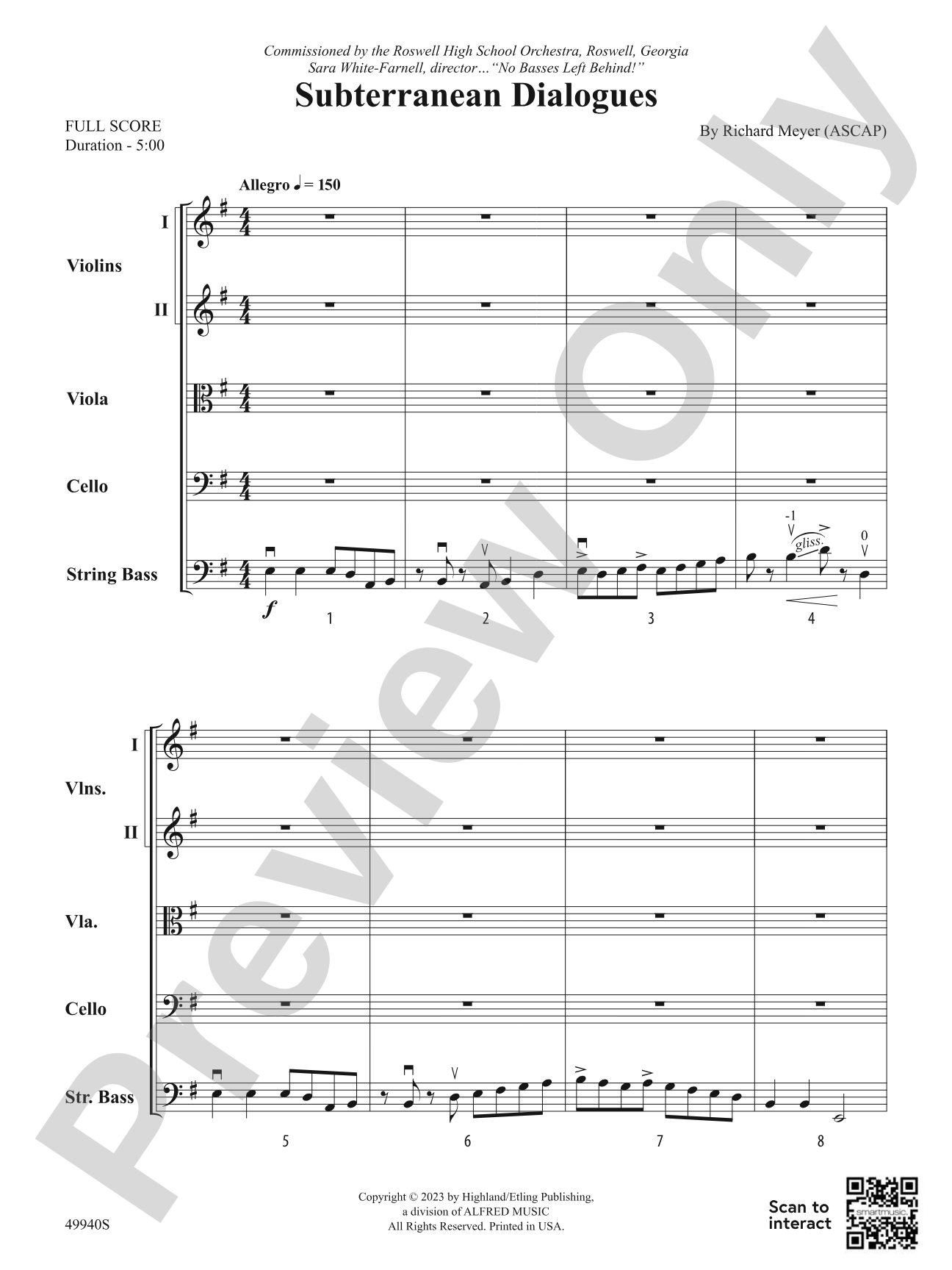 Subterranean Dialogues: Score