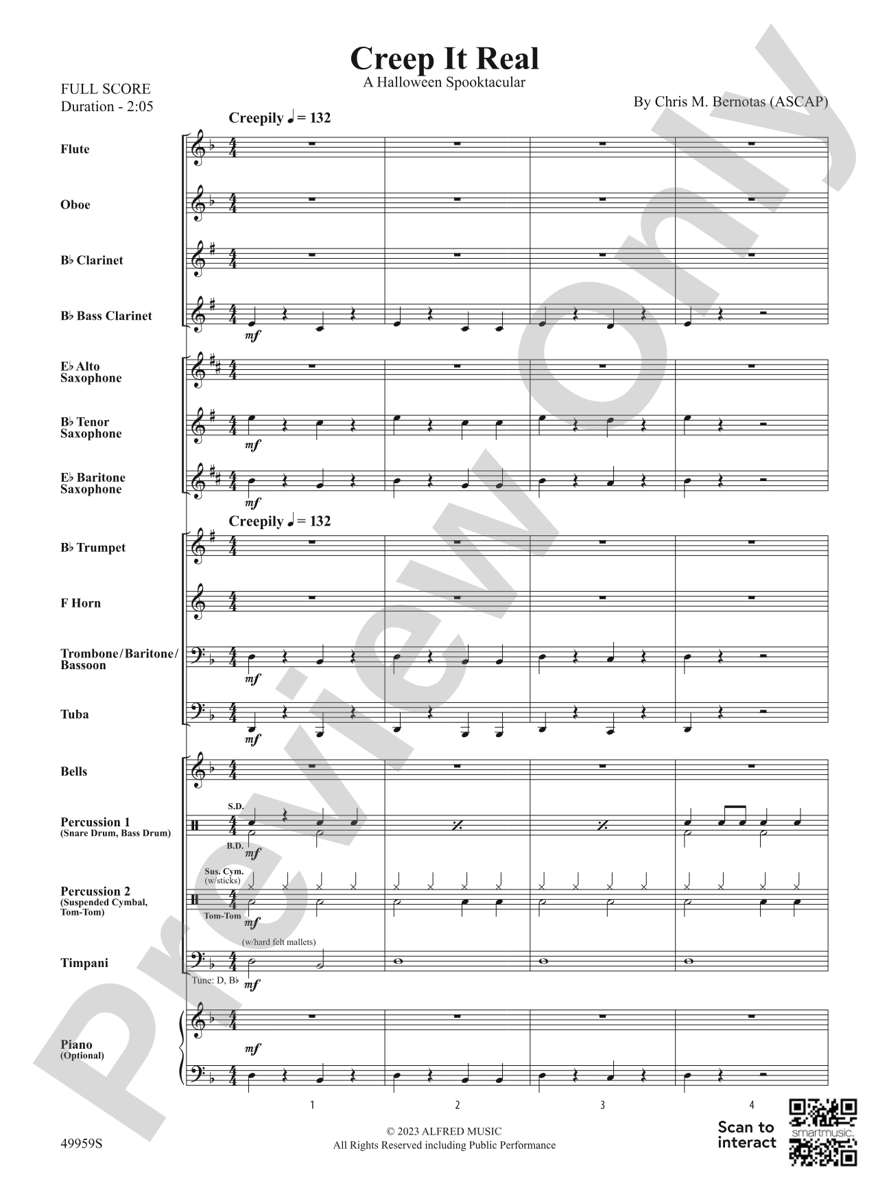 Creep It Real: Concert Band Conductor Score & Parts