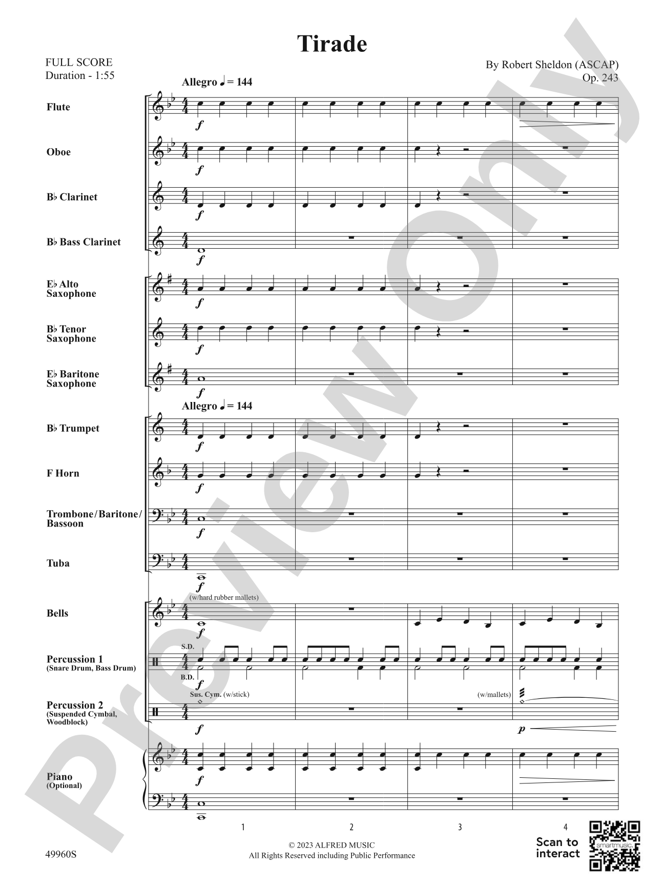 Tirade: Concert Band Conductor Score & Parts