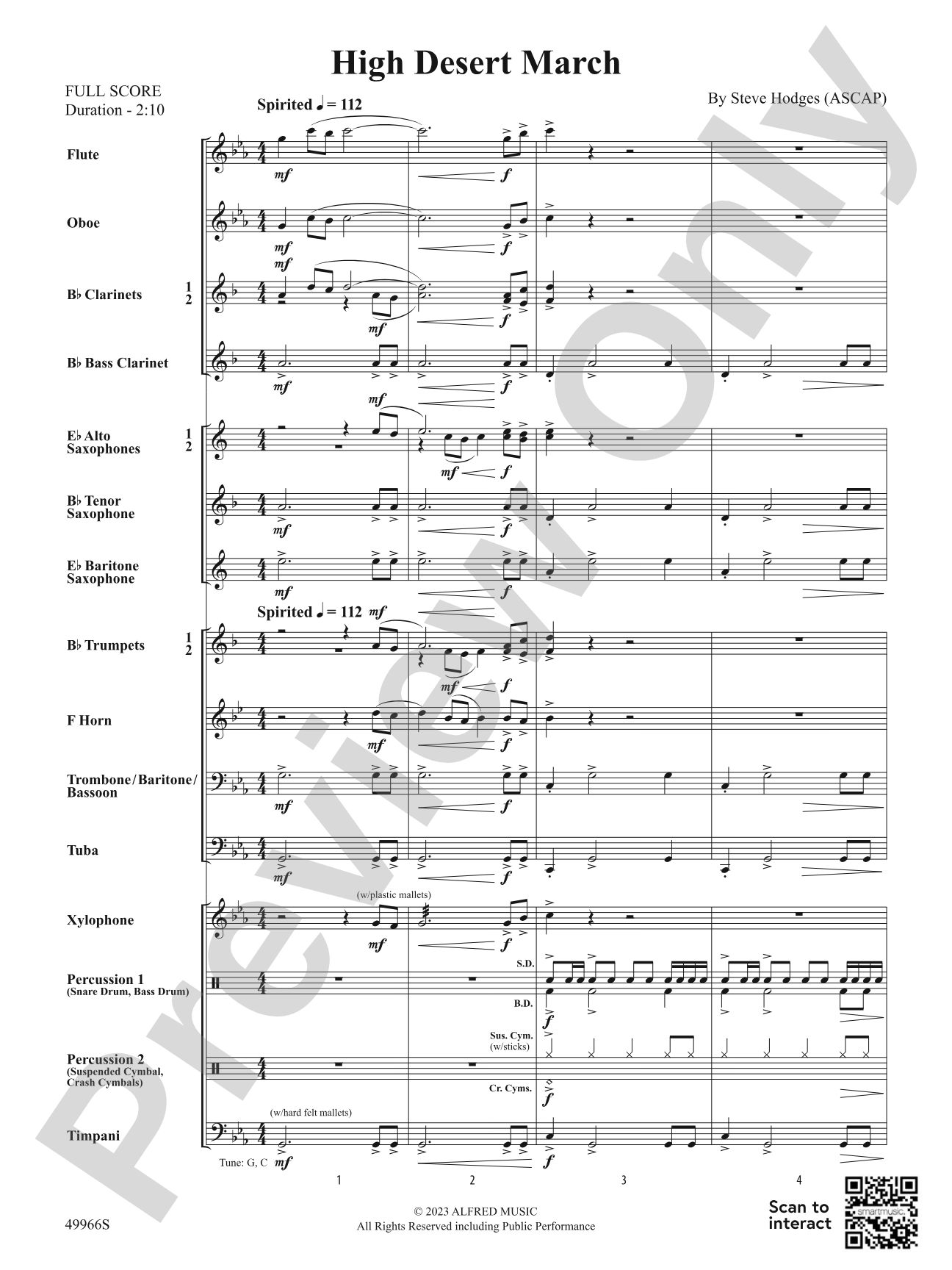 High Desert March: Score